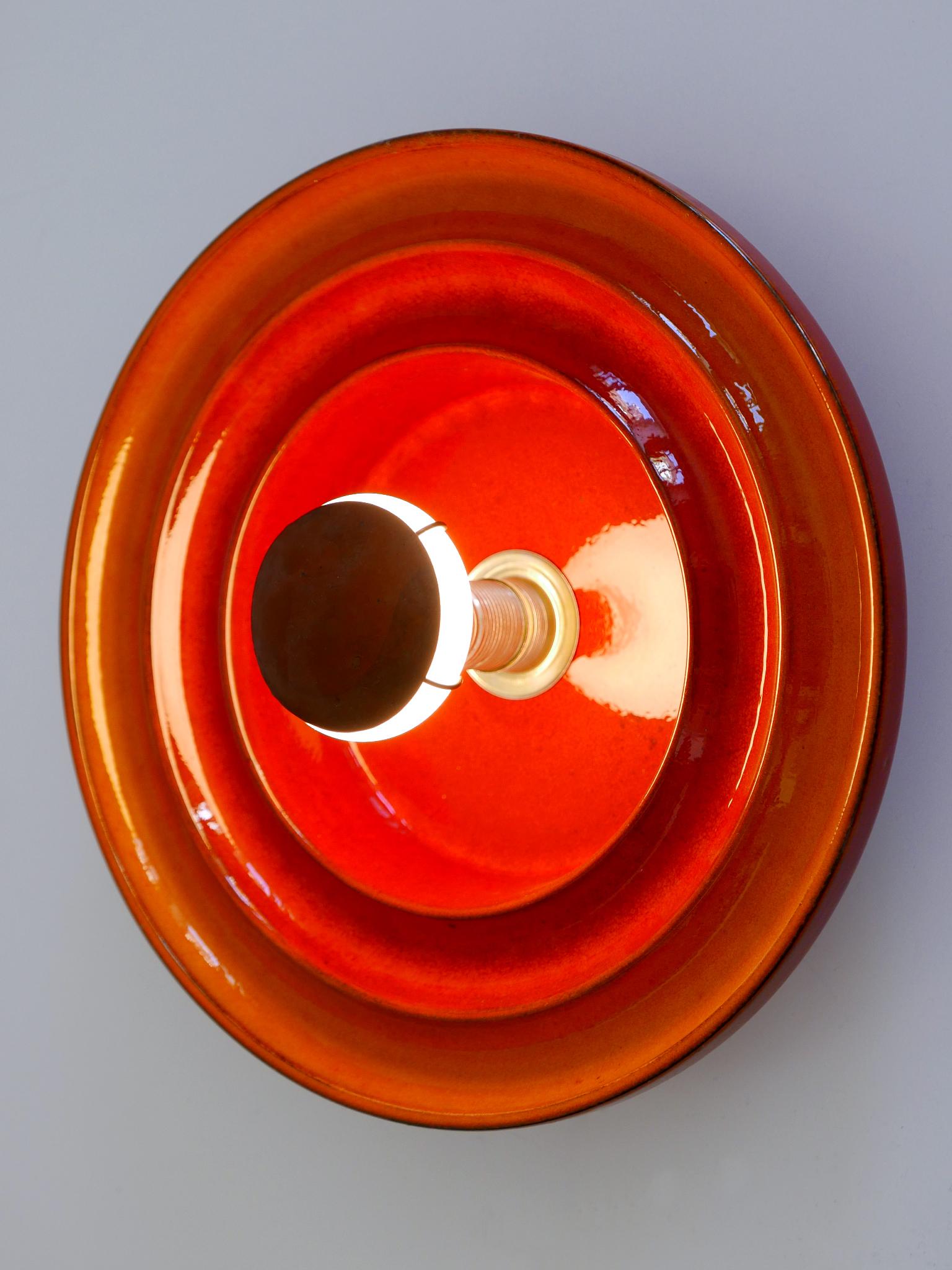 Highly Decorative Mid Century Modern Ceramic Sconce or Wall Light Germany 1960s For Sale 4