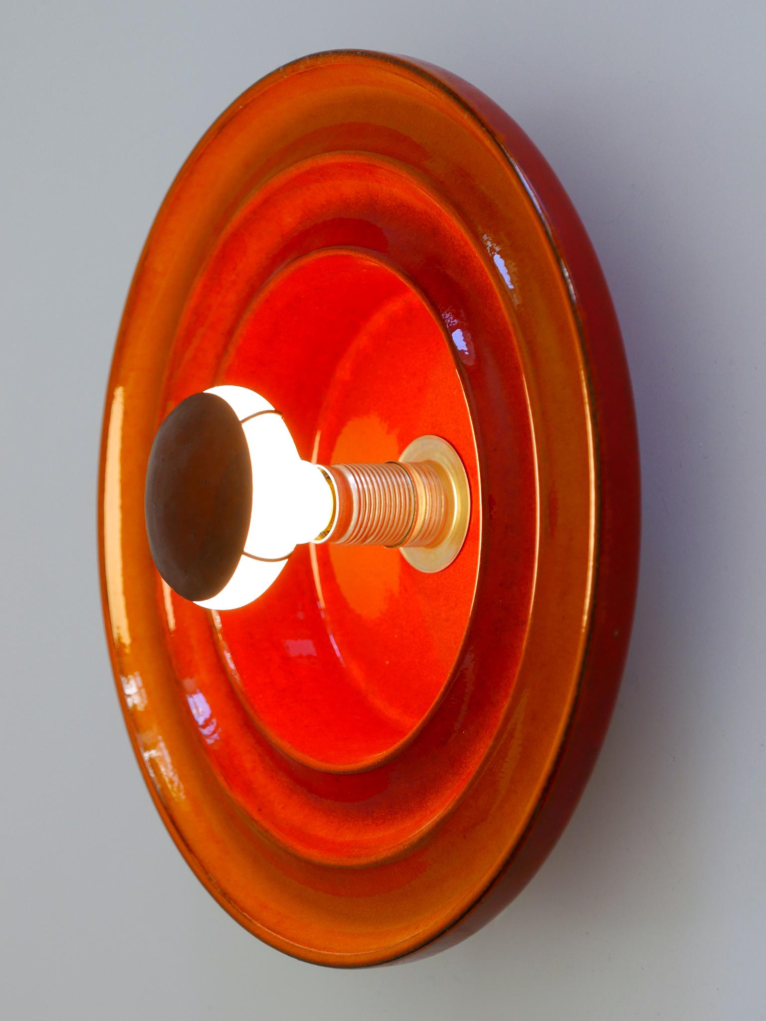 Highly Decorative Mid Century Modern Ceramic Sconce or Wall Light Germany 1960s For Sale 6