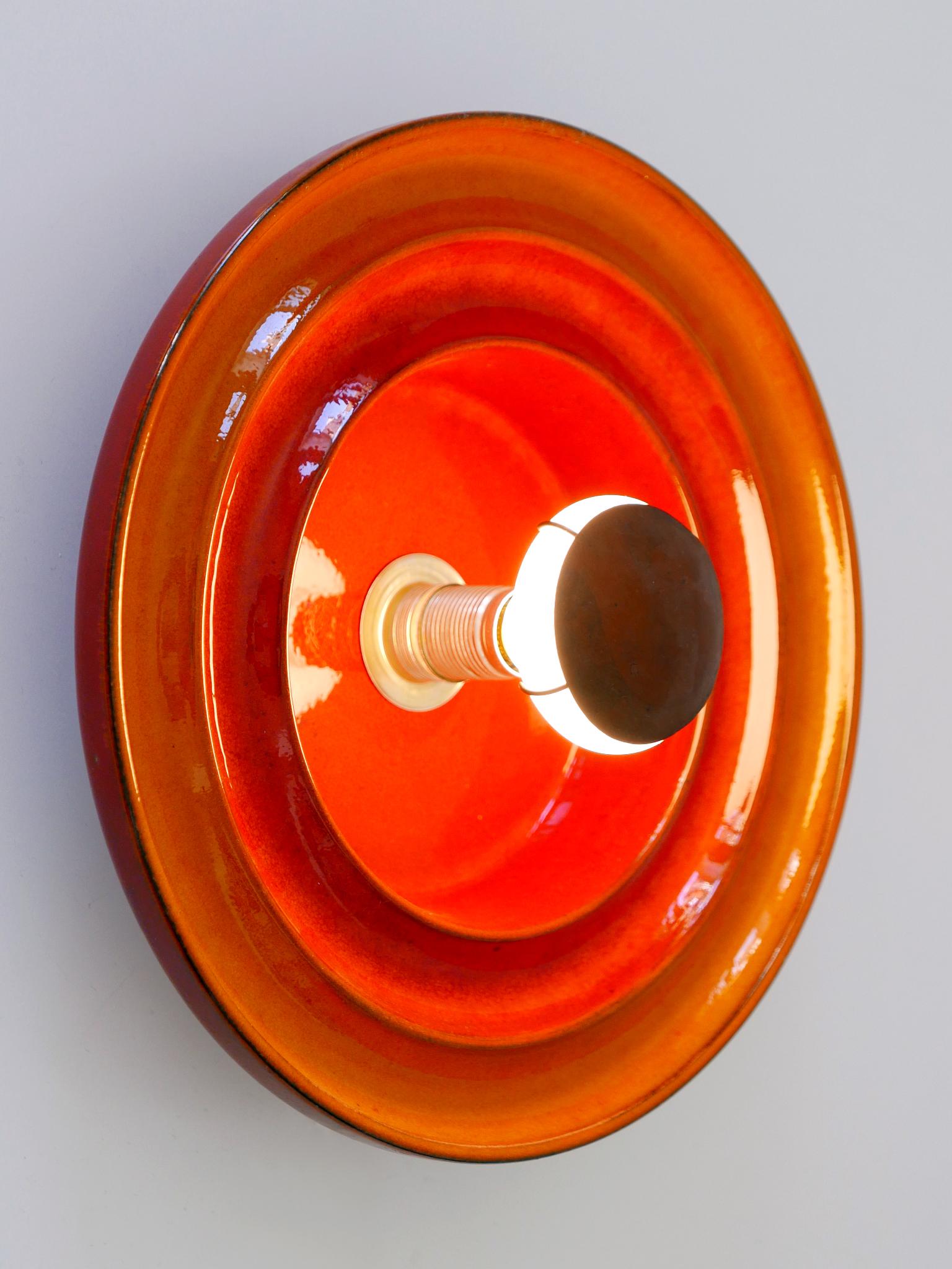 Metal Highly Decorative Mid Century Modern Ceramic Sconce or Wall Light Germany 1960s For Sale