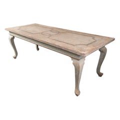 Highly Decorative Painted Italian Provincial Dining Table