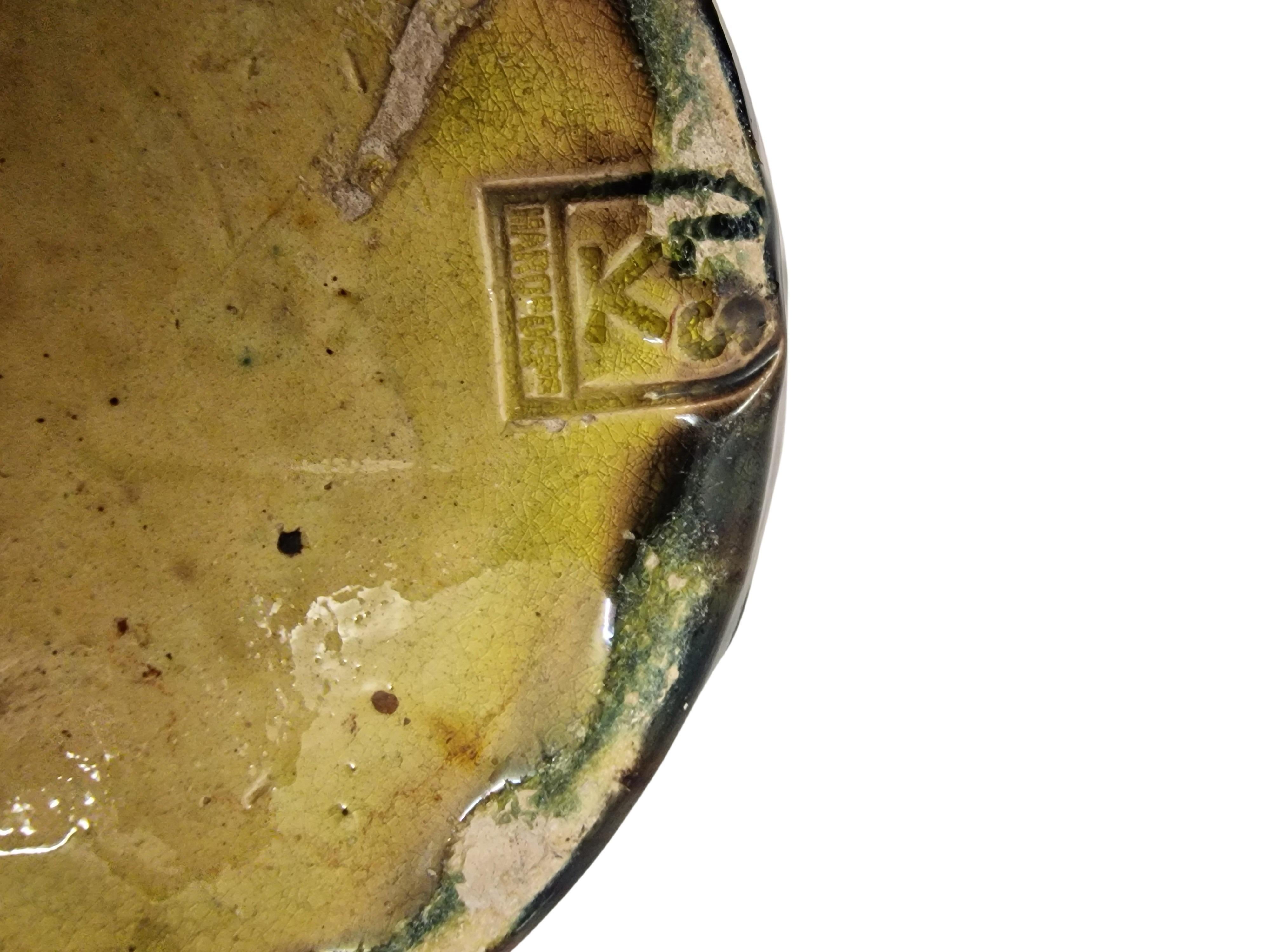 Vase très décoratif, glaçure fluide, motif d'étoile de laurier, Art Decor années 1920, France en vente 2