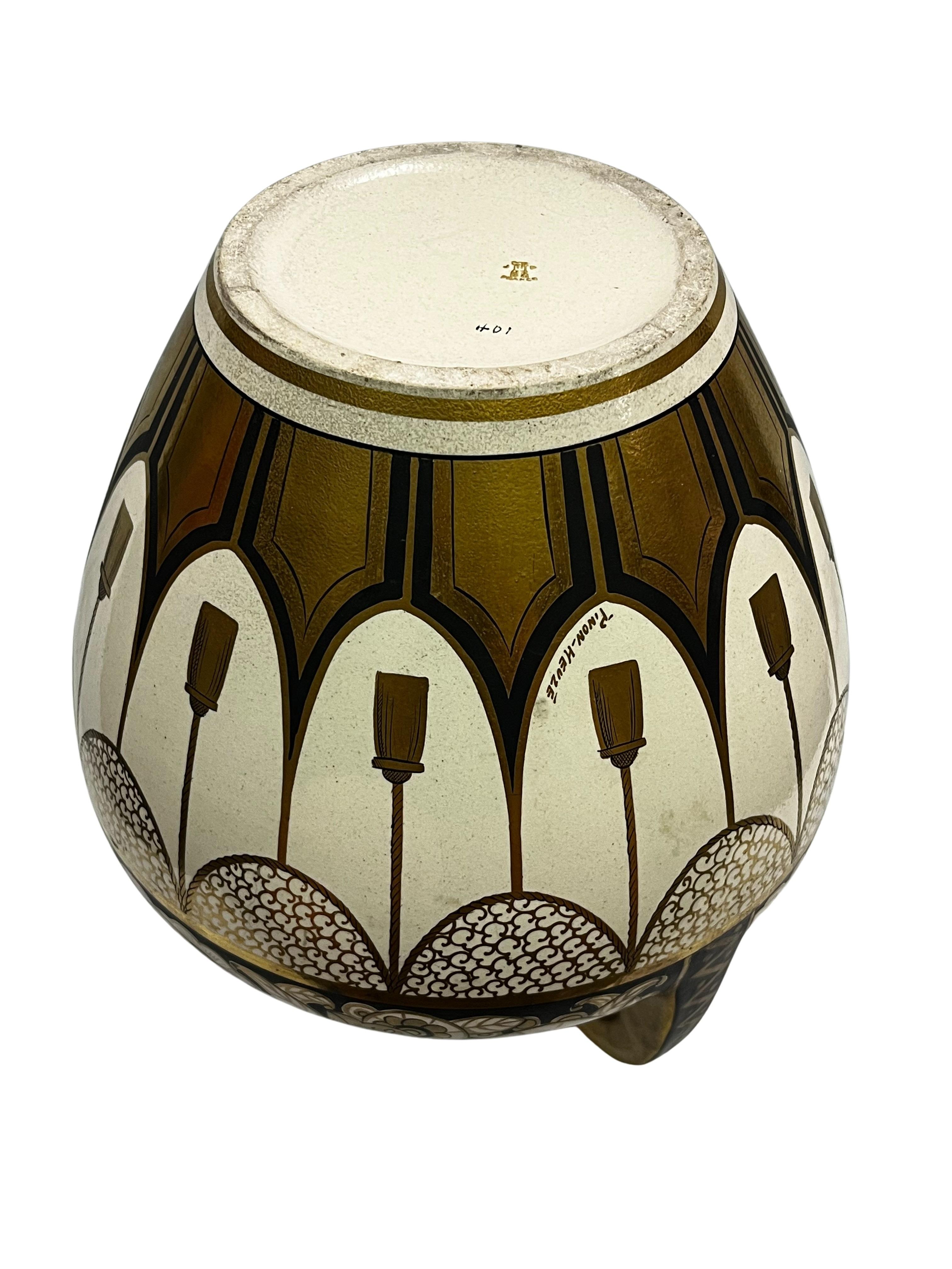 Highly decorative vase, hand painted, Art Deco, Pinon-Heuzé, 1920s France im Angebot 2