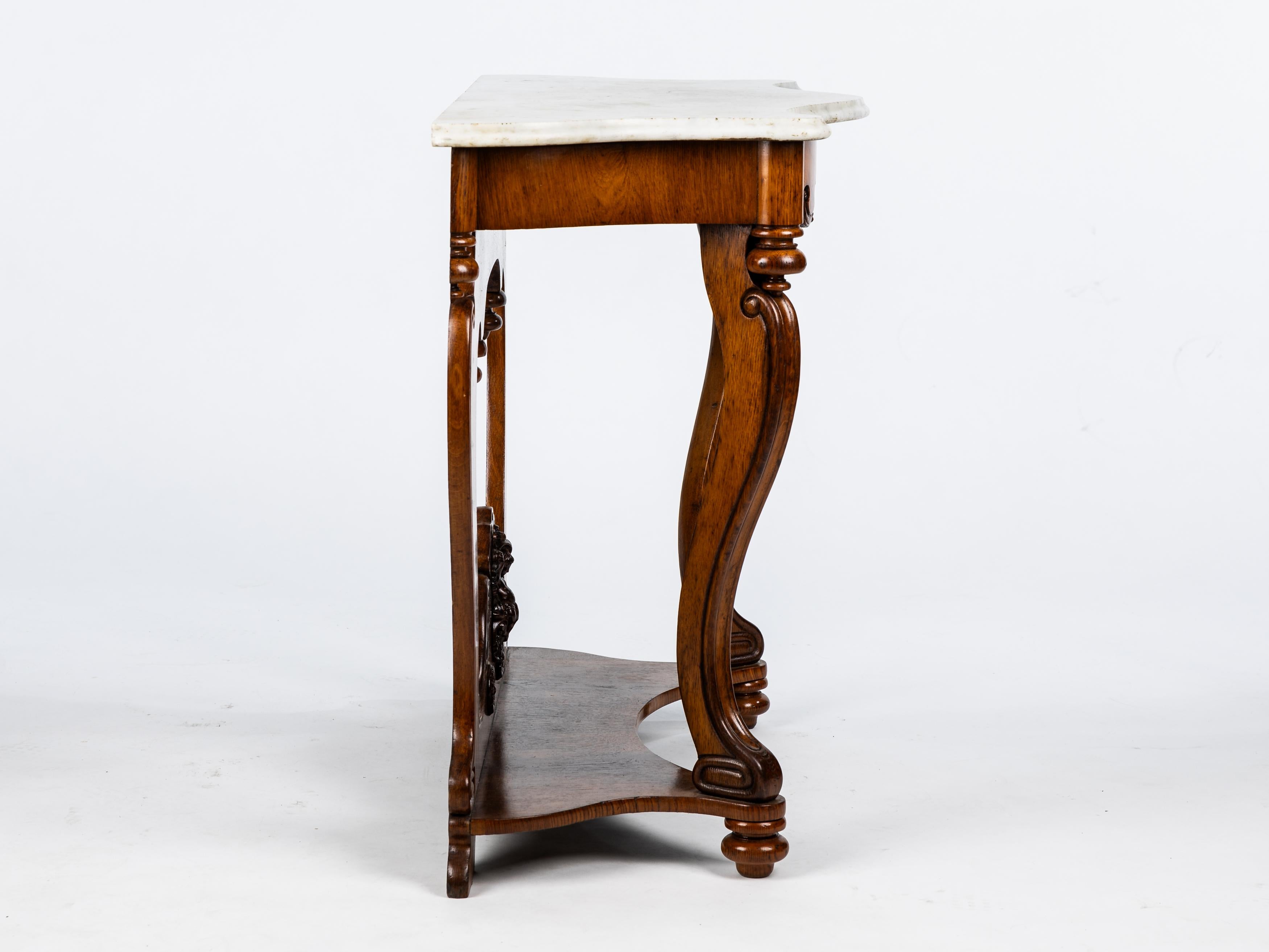 Console murale hautement décorative, Louis Philippe, Victorienne, marbre, France, années 1870 en vente 2