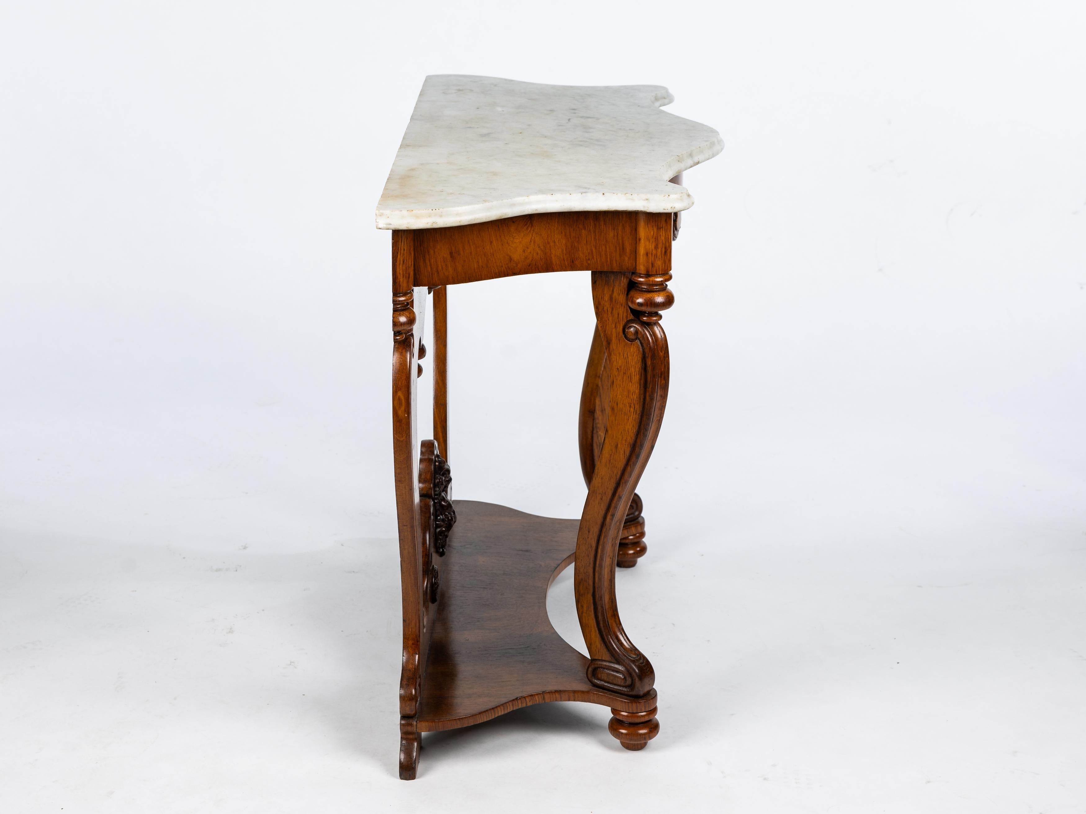 Console murale hautement décorative, Louis Philippe, Victorienne, marbre, France, années 1870 en vente 3