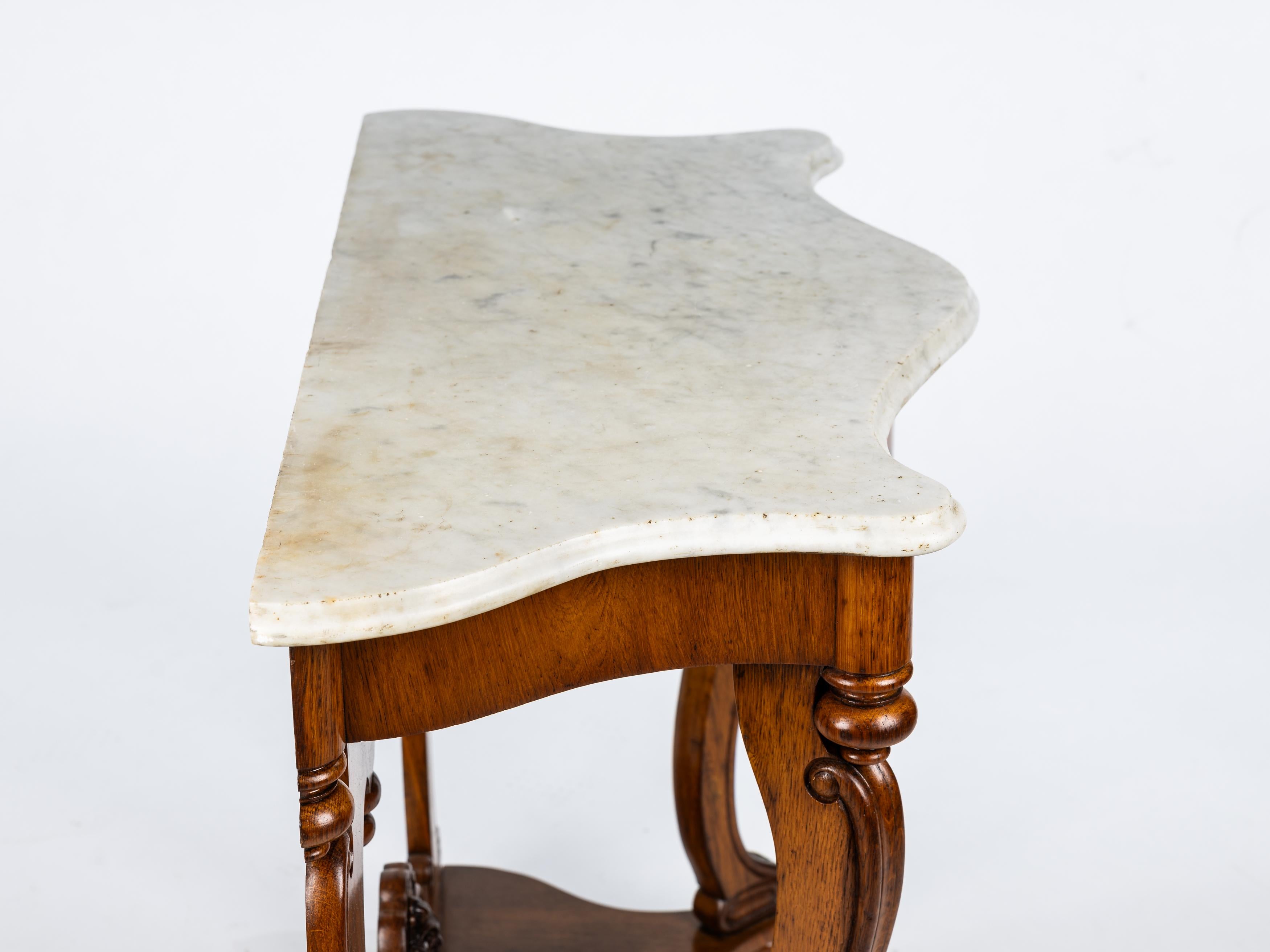 Console murale hautement décorative, Louis Philippe, Victorienne, marbre, France, années 1870 en vente 4