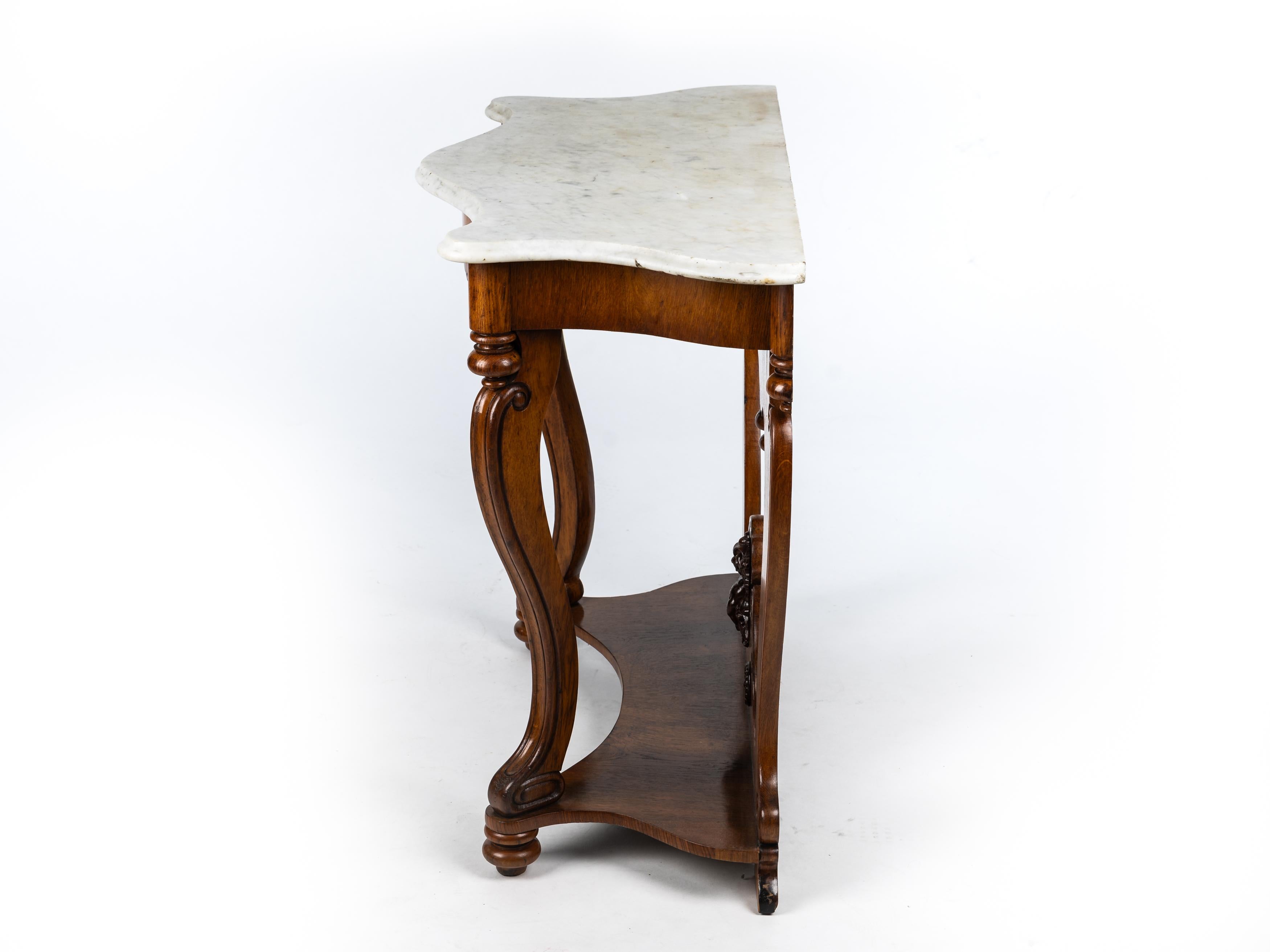 Console murale hautement décorative, Louis Philippe, Victorienne, marbre, France, années 1870 en vente 6