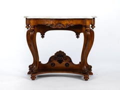 Highly decorative wall console, Louis Philippe, Victorian, marble, 1870s France