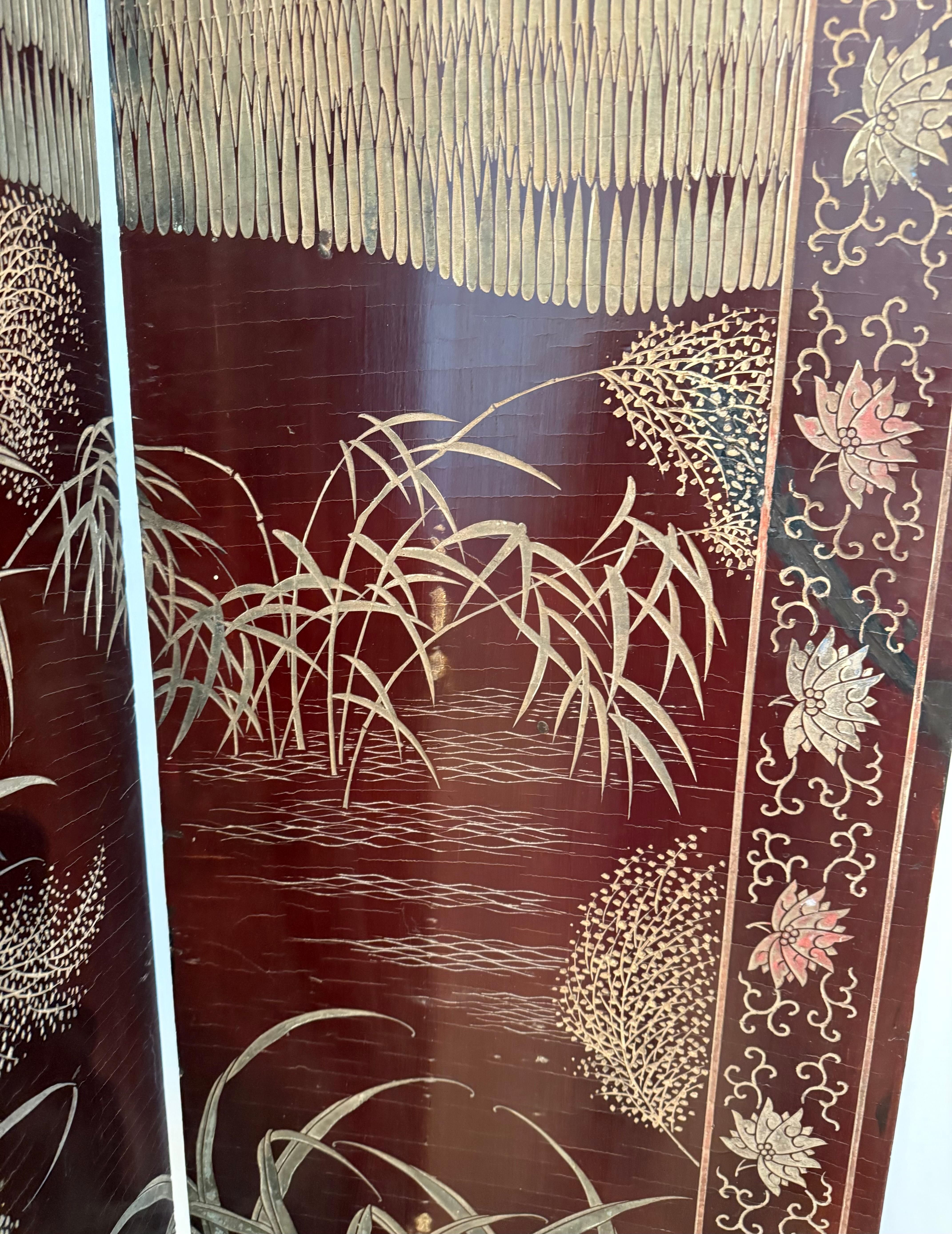 Coromandel cinese altamente decorativo  Schermo in vendita 3