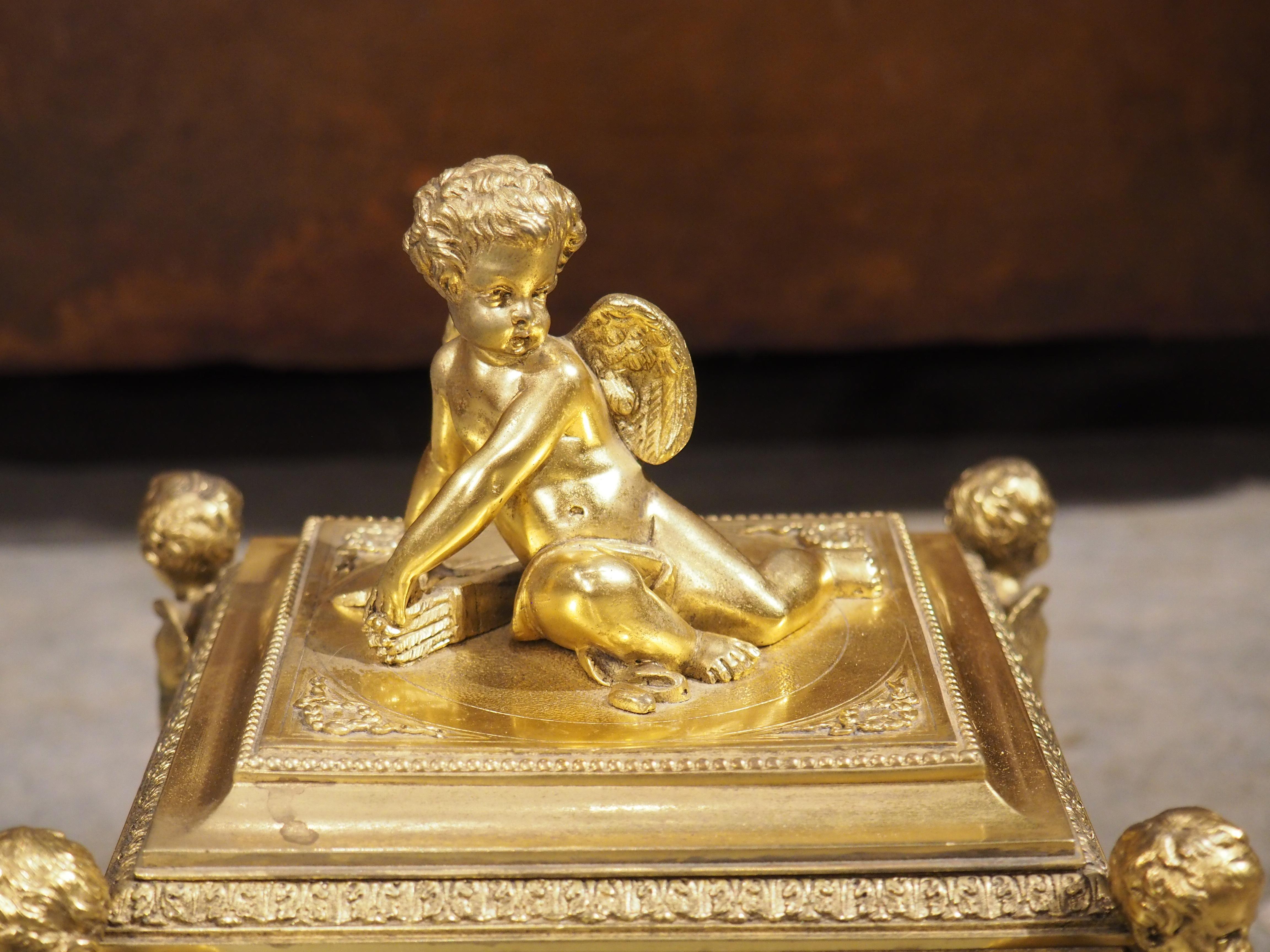 Metal Highly Detailed Antique French Gilt Bronze Coffret, Jewel Box, Paris, Circa 1880