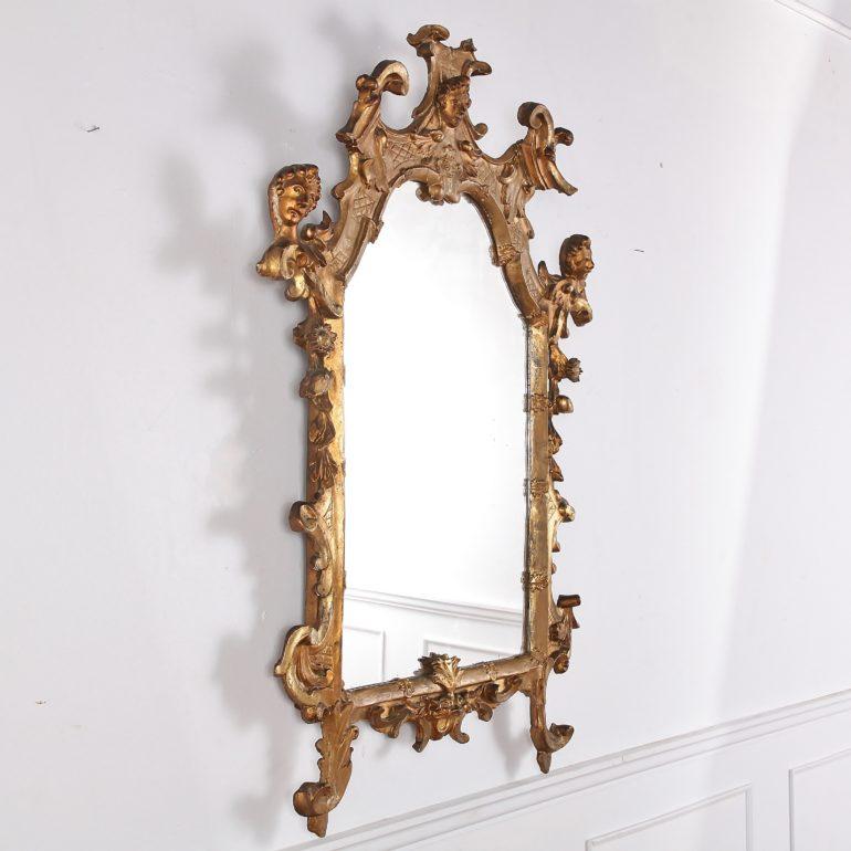 French Highly Detailed Carved-and-Gilt Mirror