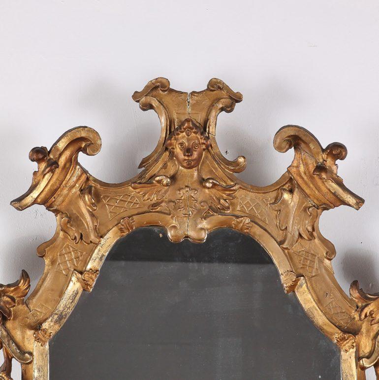 Highly Detailed Carved-and-Gilt Mirror In Good Condition In Vancouver, British Columbia