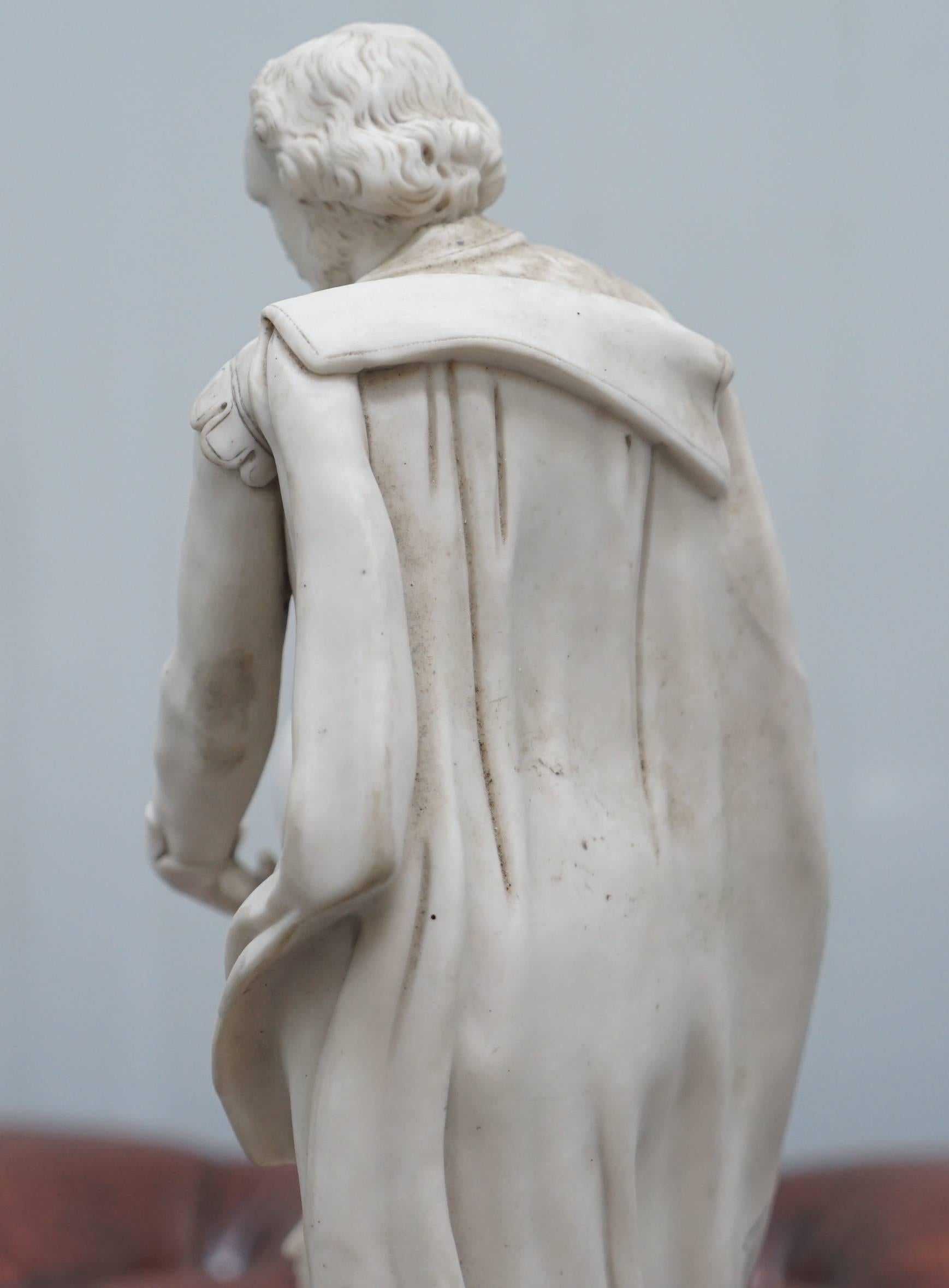 Highly Detailed Parian Marble Statue of William Shakespeare Must See, circa 1860 3
