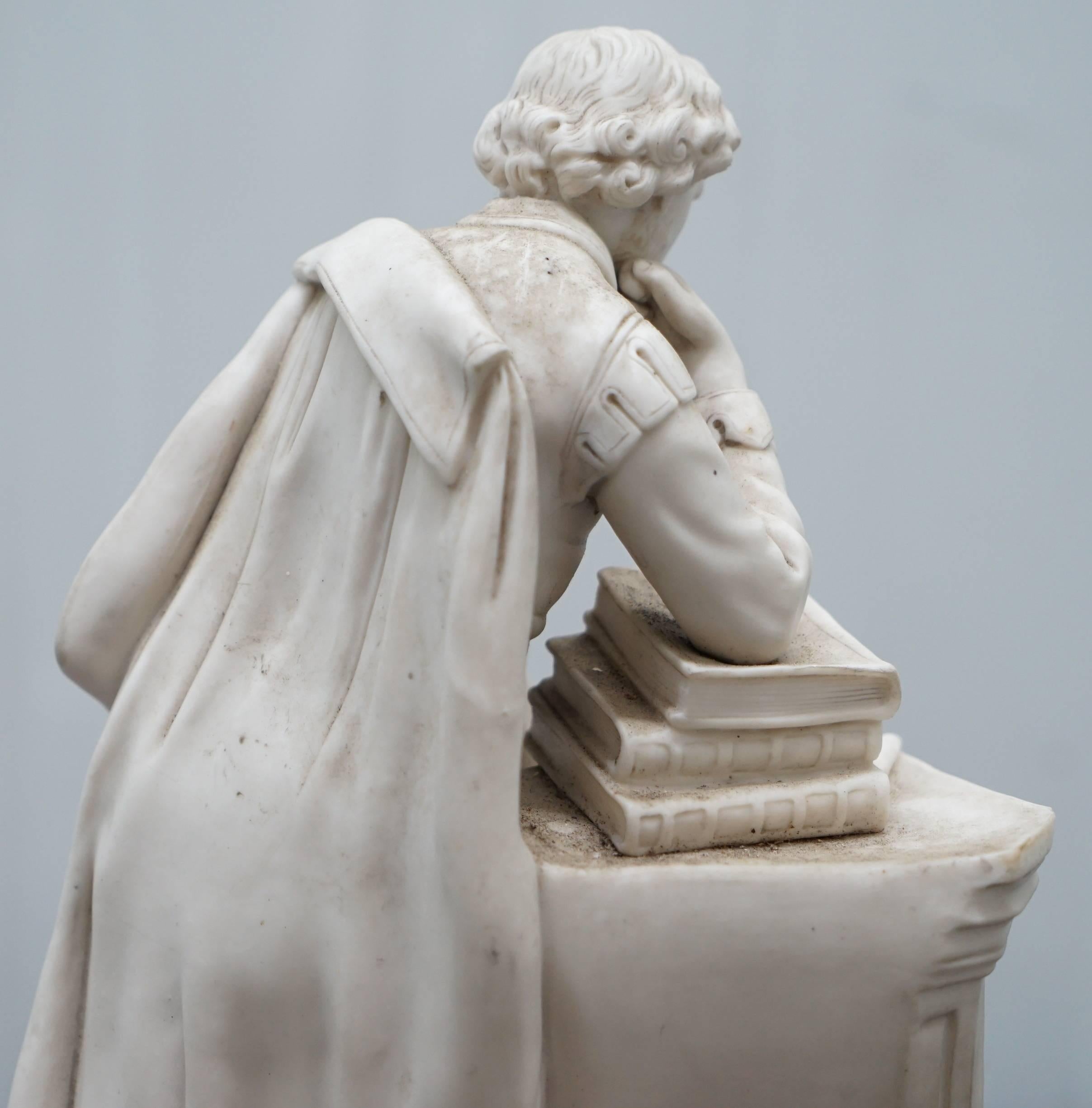 Highly Detailed Parian Marble Statue of William Shakespeare Must See, circa 1860 6