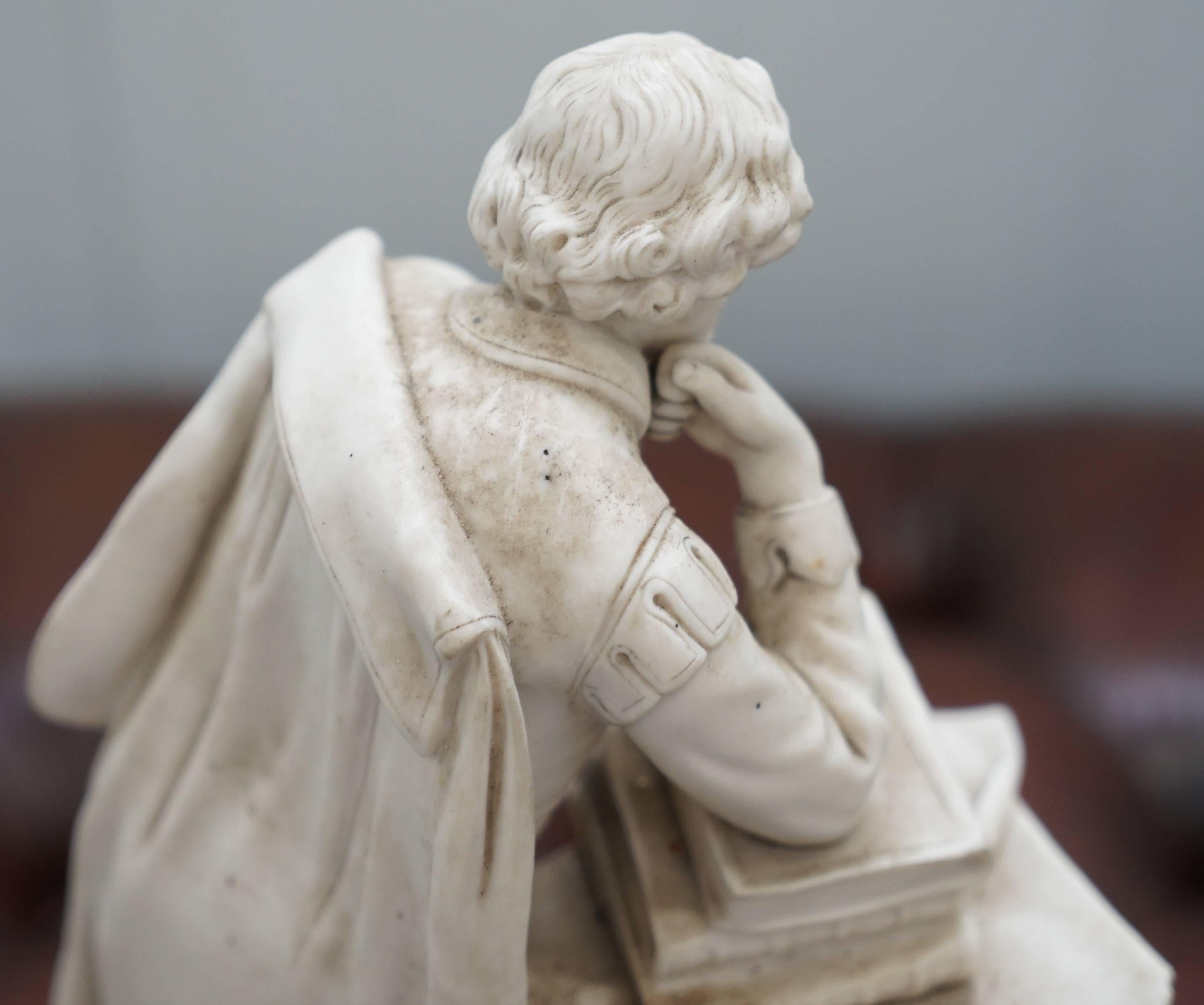 Highly Detailed Parian Marble Statue of William Shakespeare Must See, circa 1860 7