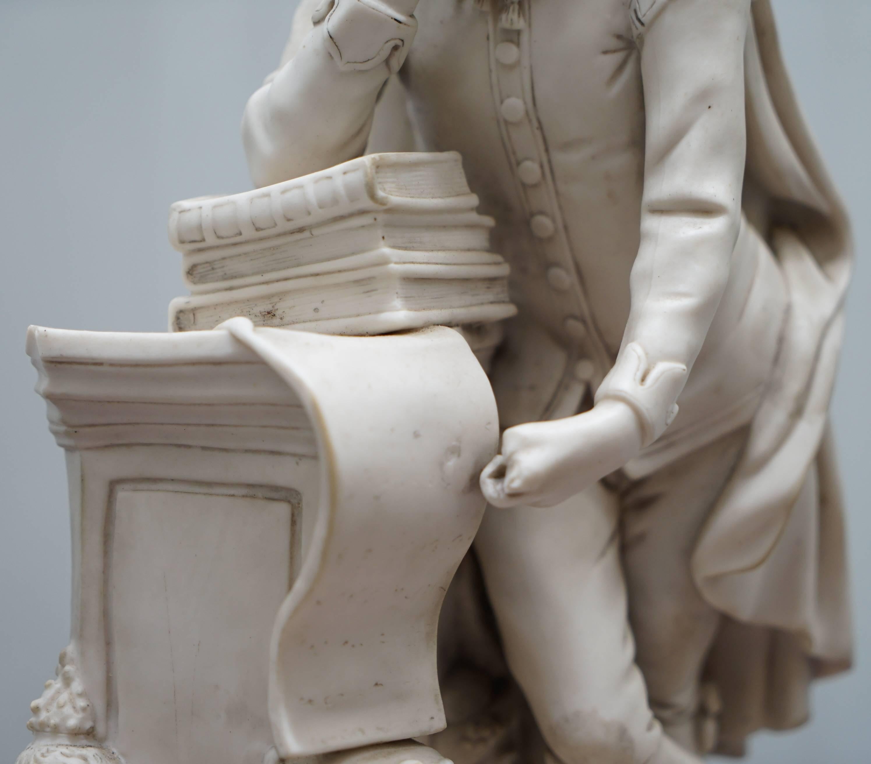 19th Century Highly Detailed Parian Marble Statue of William Shakespeare Must See, circa 1860