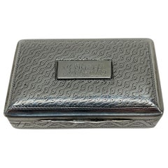 Antique Highly Detailed Small Silver Box with Gilt Interior