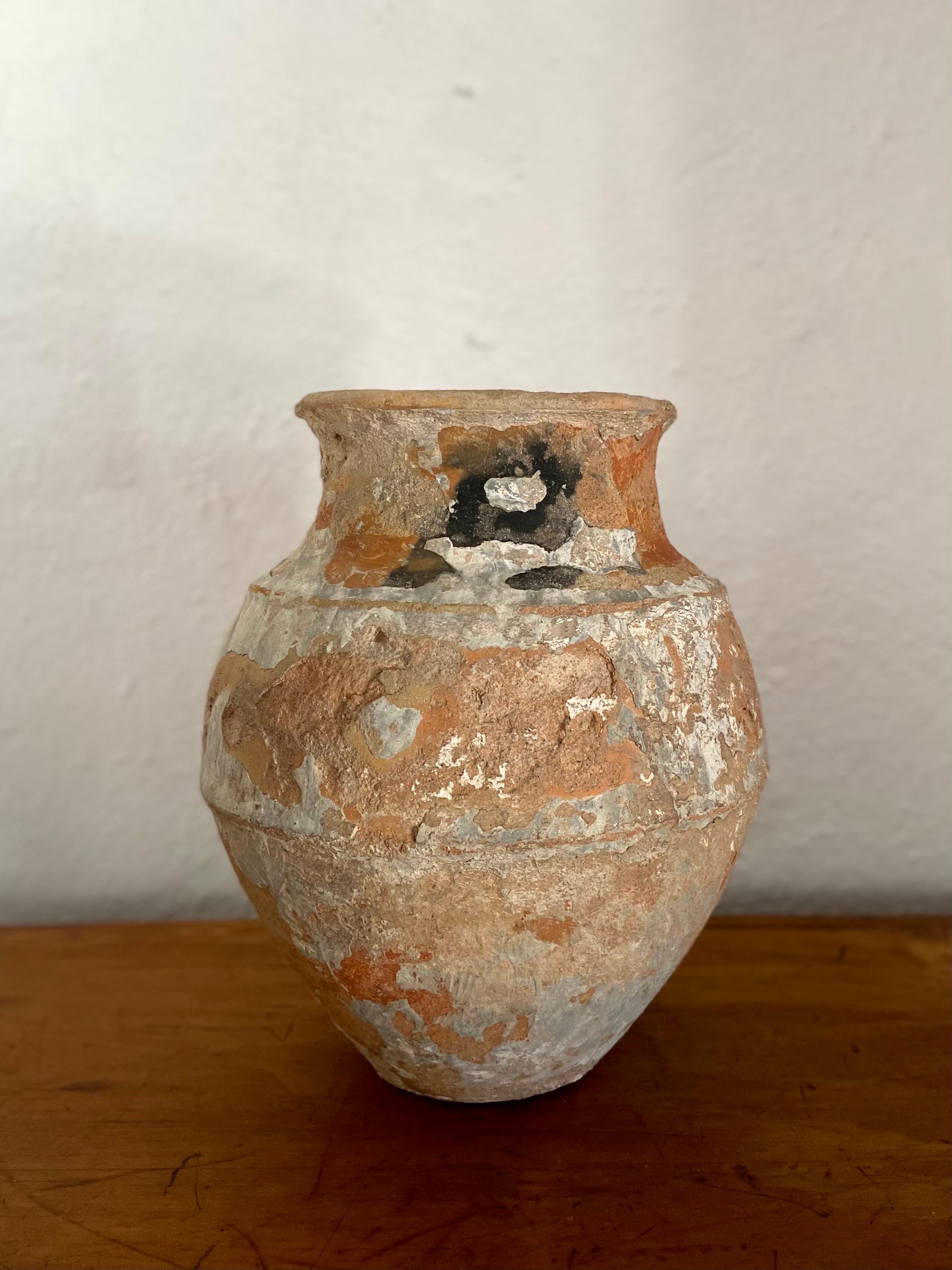 Rustic Highly Distressed Water Jar From Central Yucatan, Circa Early 20th Century