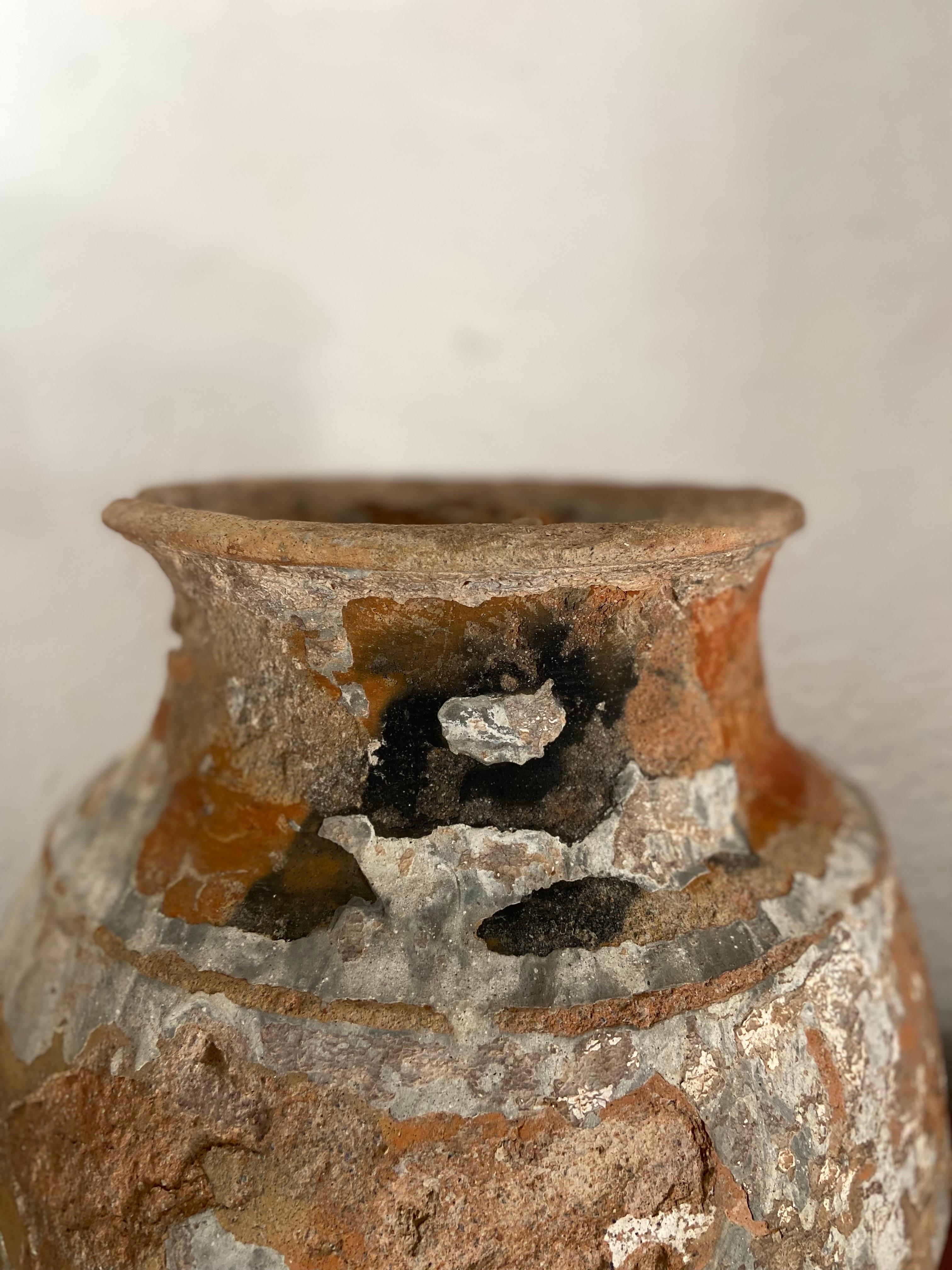 Mexican Highly Distressed Water Jar From Central Yucatan, Circa Early 20th Century