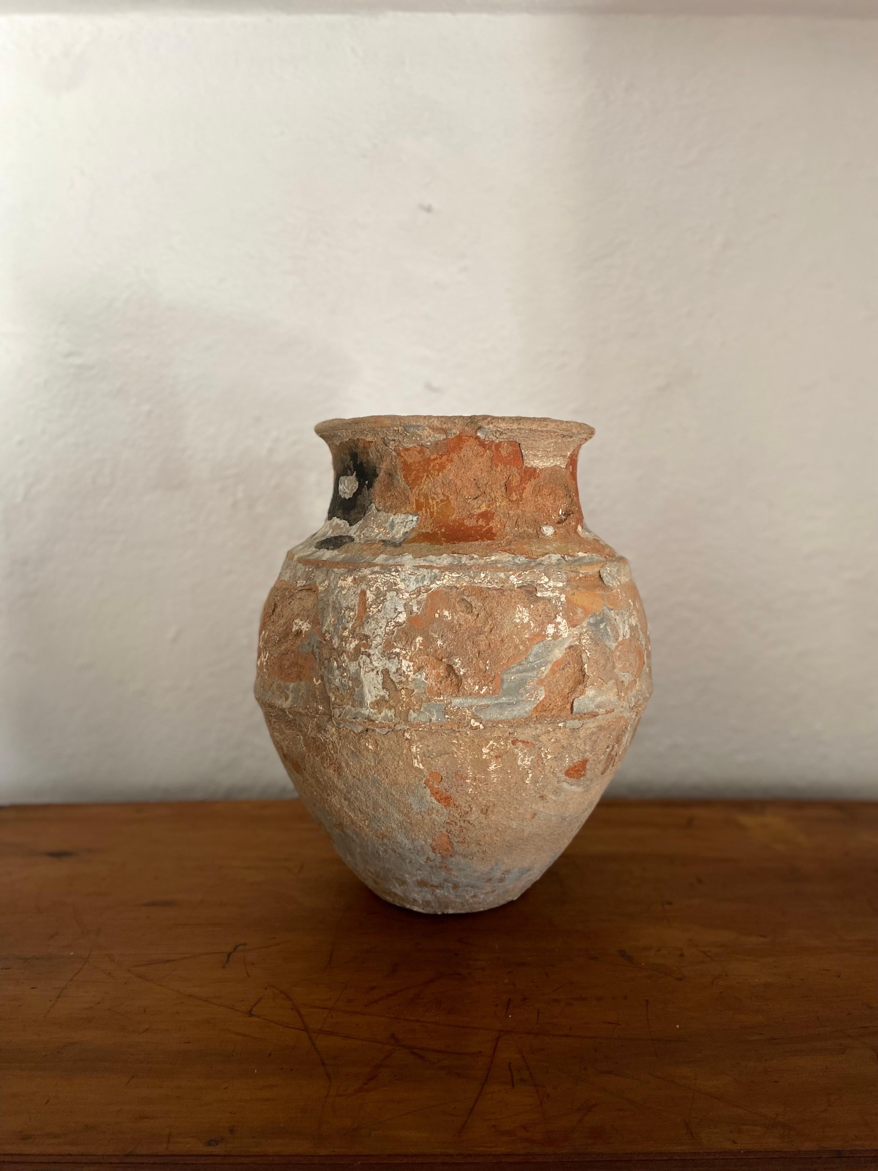 Ceramic Highly Distressed Water Jar From Central Yucatan, Circa Early 20th Century