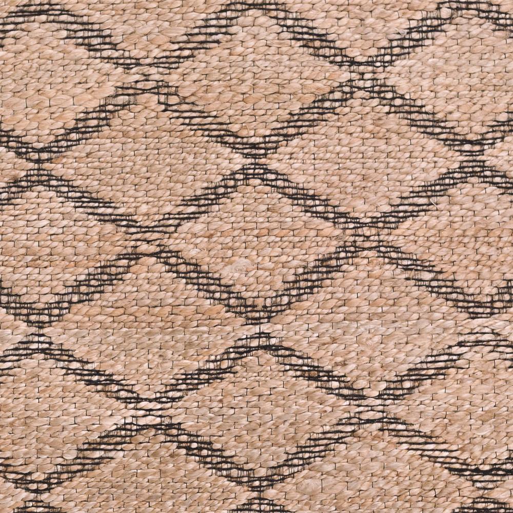 Jute Highly Durable Customizable Ricochet Weave Rug in Black Large
