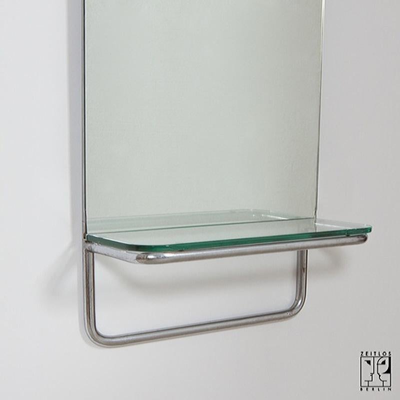 Polished Highly elegant Bauhaus wall mirror For Sale