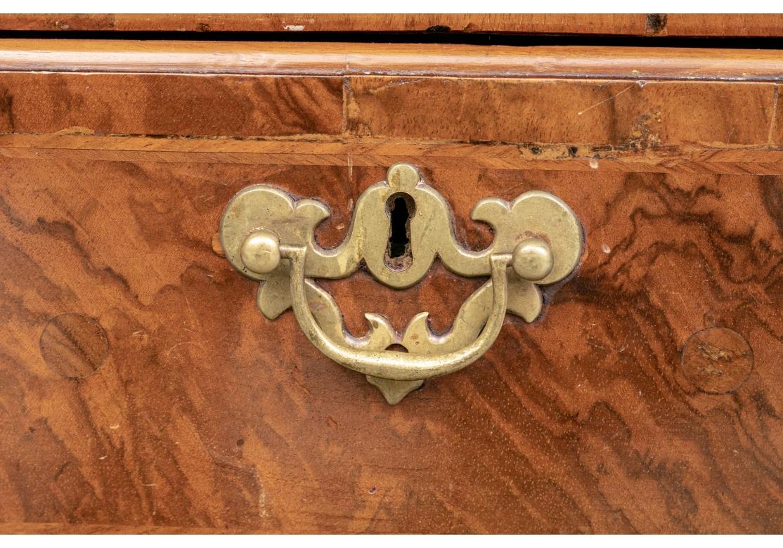 19th Century Highly Figured Antique Knee Hole Desk For Sale