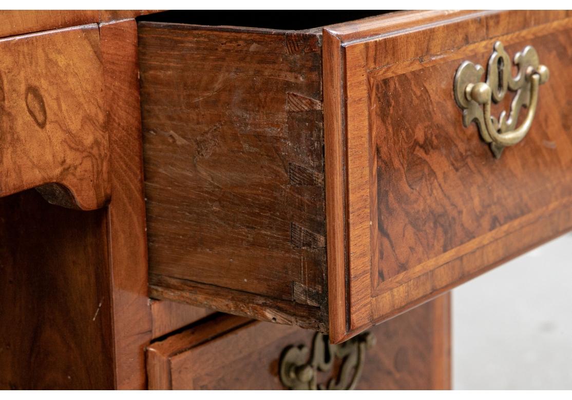 Highly Figured Antique Knee Hole Desk For Sale 2