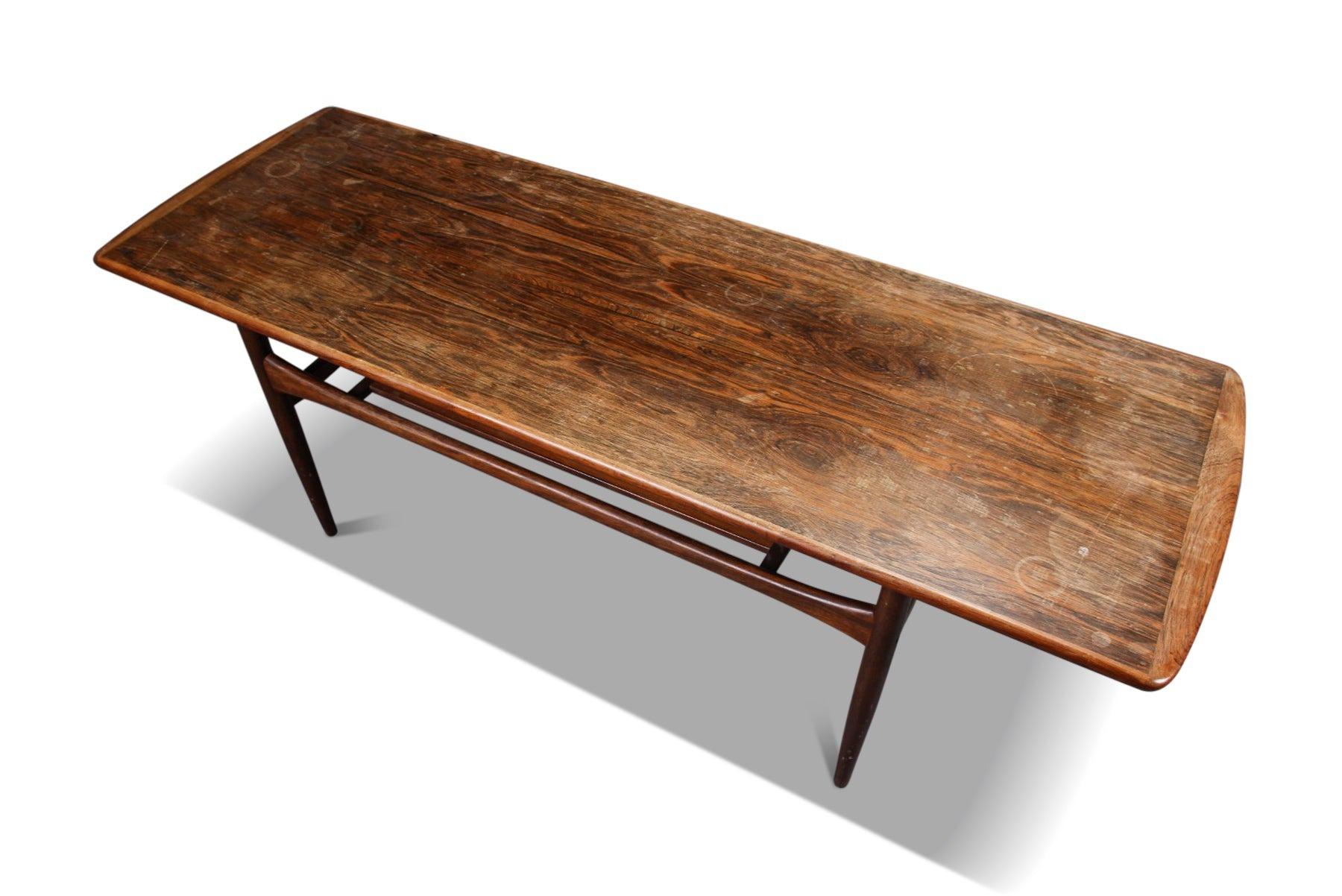 Mid-Century Modern Table basse brésilienne en bois de rose très figurée par Robert Christiansen en vente