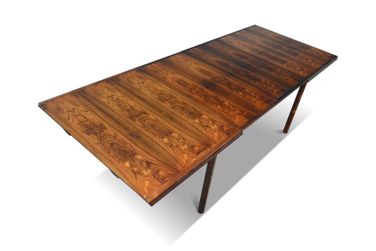 Highly Figured Danish Modern Brazilian Rosewood Dining Table by France
