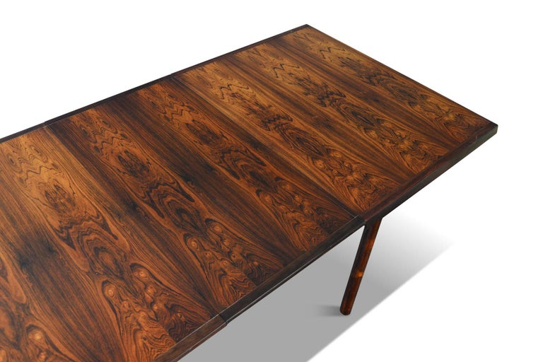 Highly Figured Danish Modern Brazilian Rosewood Dining Table by France