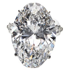 Used Highly Important 43.19 Carat D Flawless Type II A Oval Diamond Ring