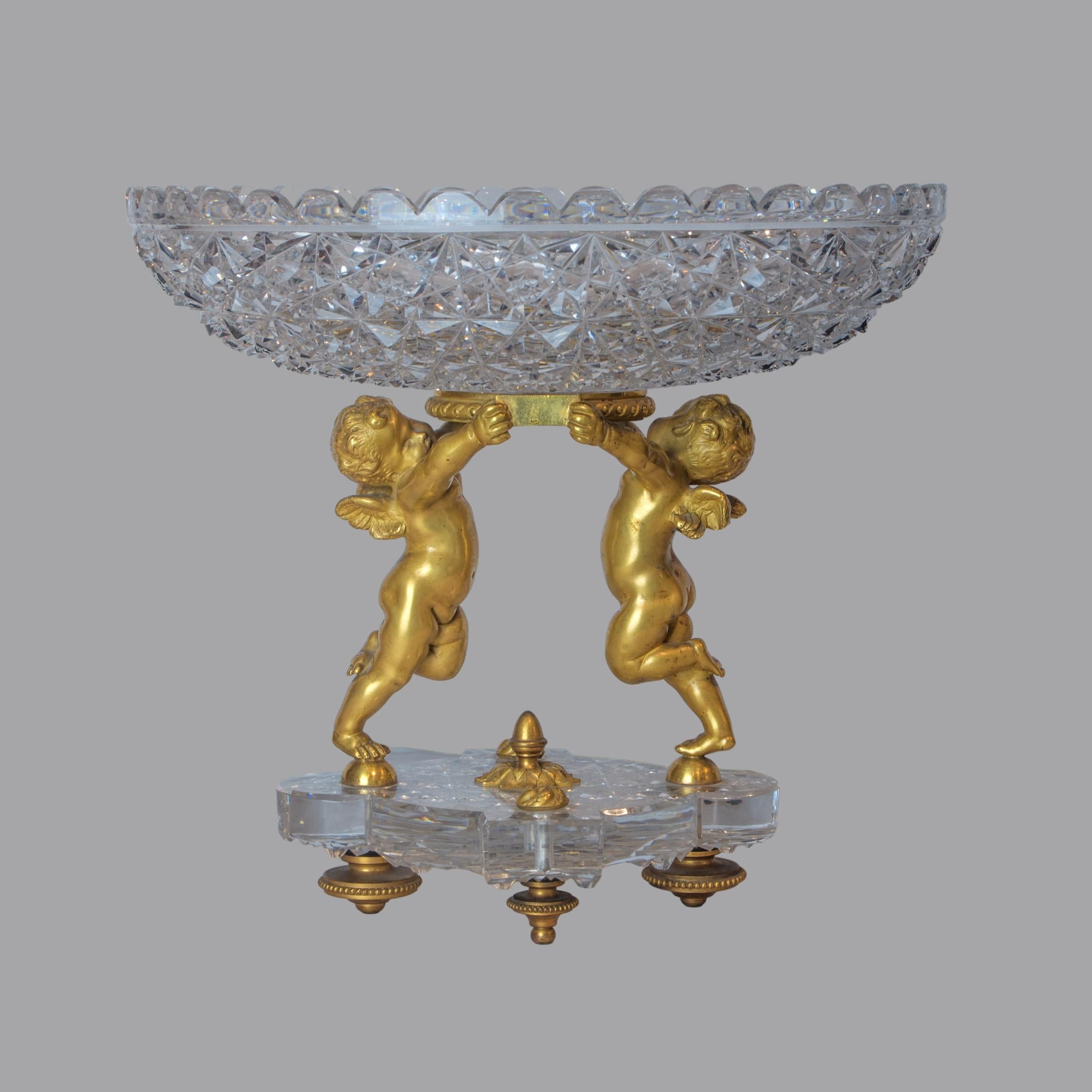 Highly  Important Baccarat 19th Century Cut Crystal and Ormolu Garniture For Sale 6