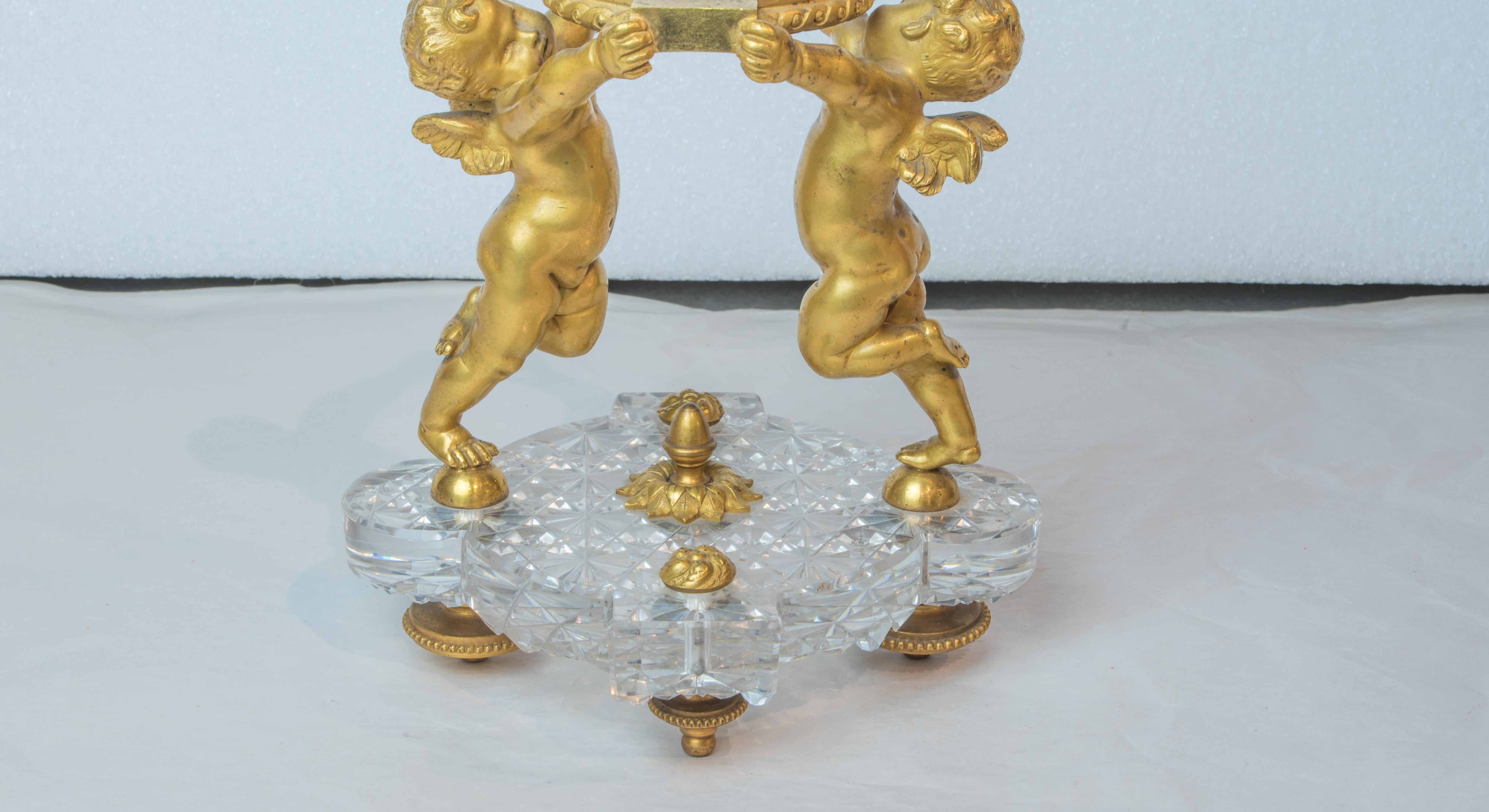 Highly  Important Baccarat 19th Century Cut Crystal and Ormolu Garniture For Sale 9