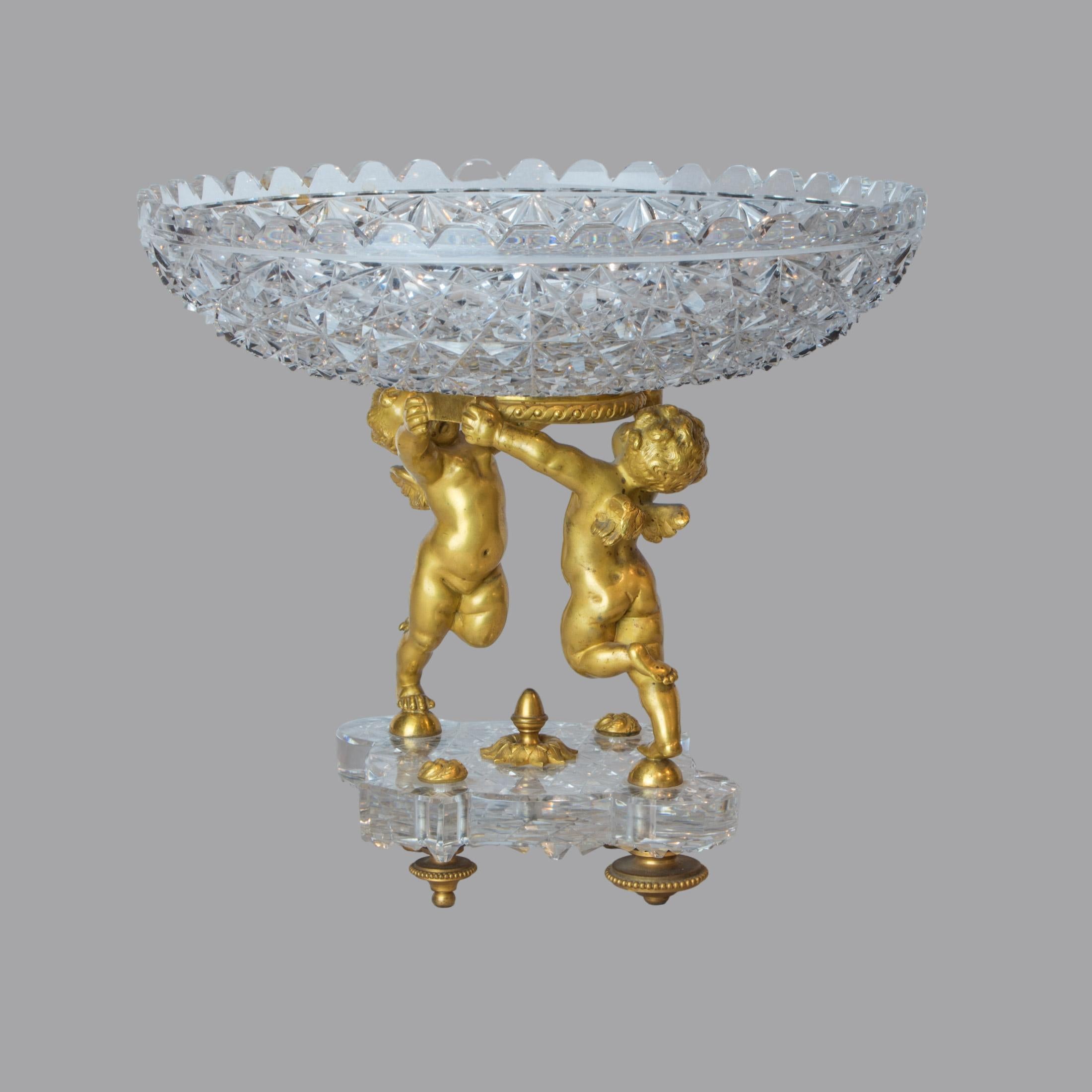 Highly  Important Baccarat 19th Century Cut Crystal and Ormolu Garniture For Sale 11