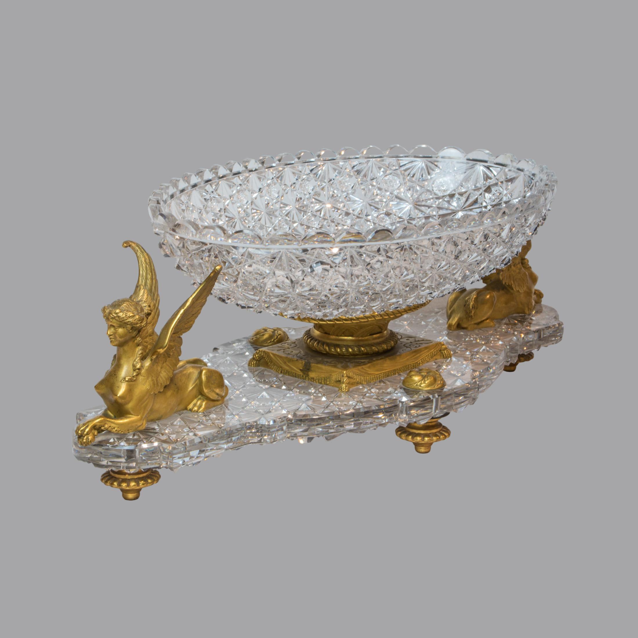Highly  Important Baccarat 19th Century Cut Crystal and Ormolu Garniture For Sale 1