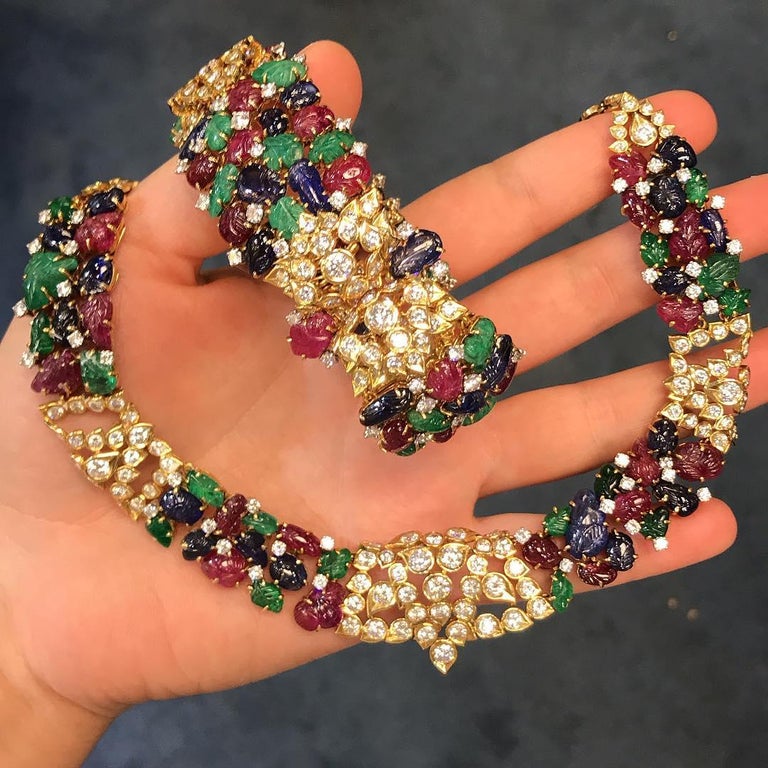 Cartier Tutti Frutti Bracelet and Necklace Set For Sale at 1stDibs