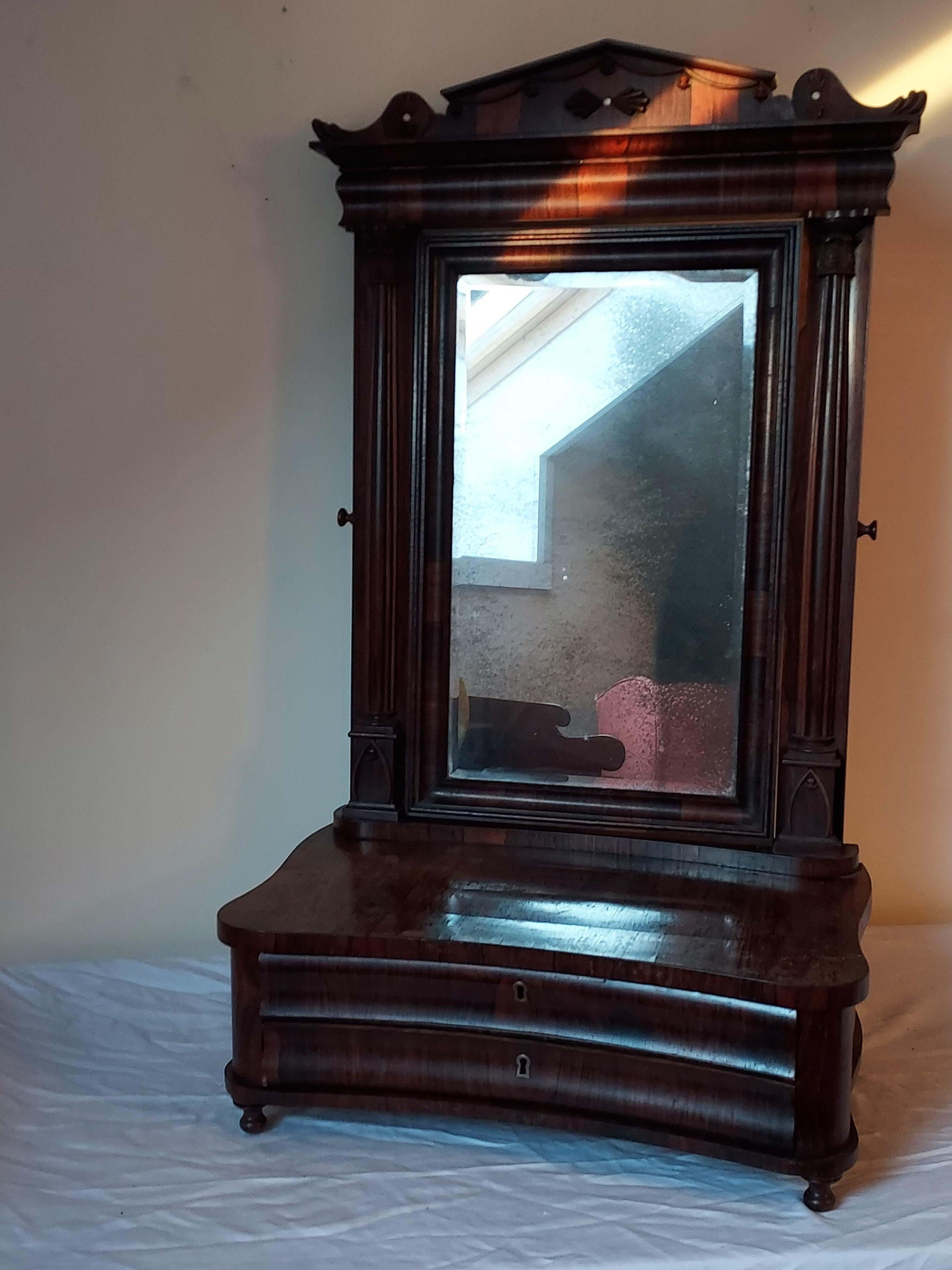 Wood Highly important classical Georgian Regency Mirrror with the original bevelled p For Sale