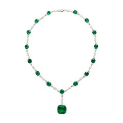 Highly Important Colombian Emerald Diamond Necklace