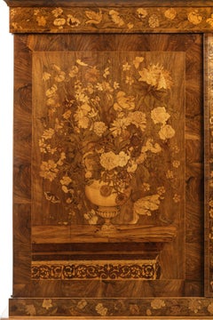 Importante armoire hollandaise en marqueterie florale de Jan van Mekeren, vers 1700