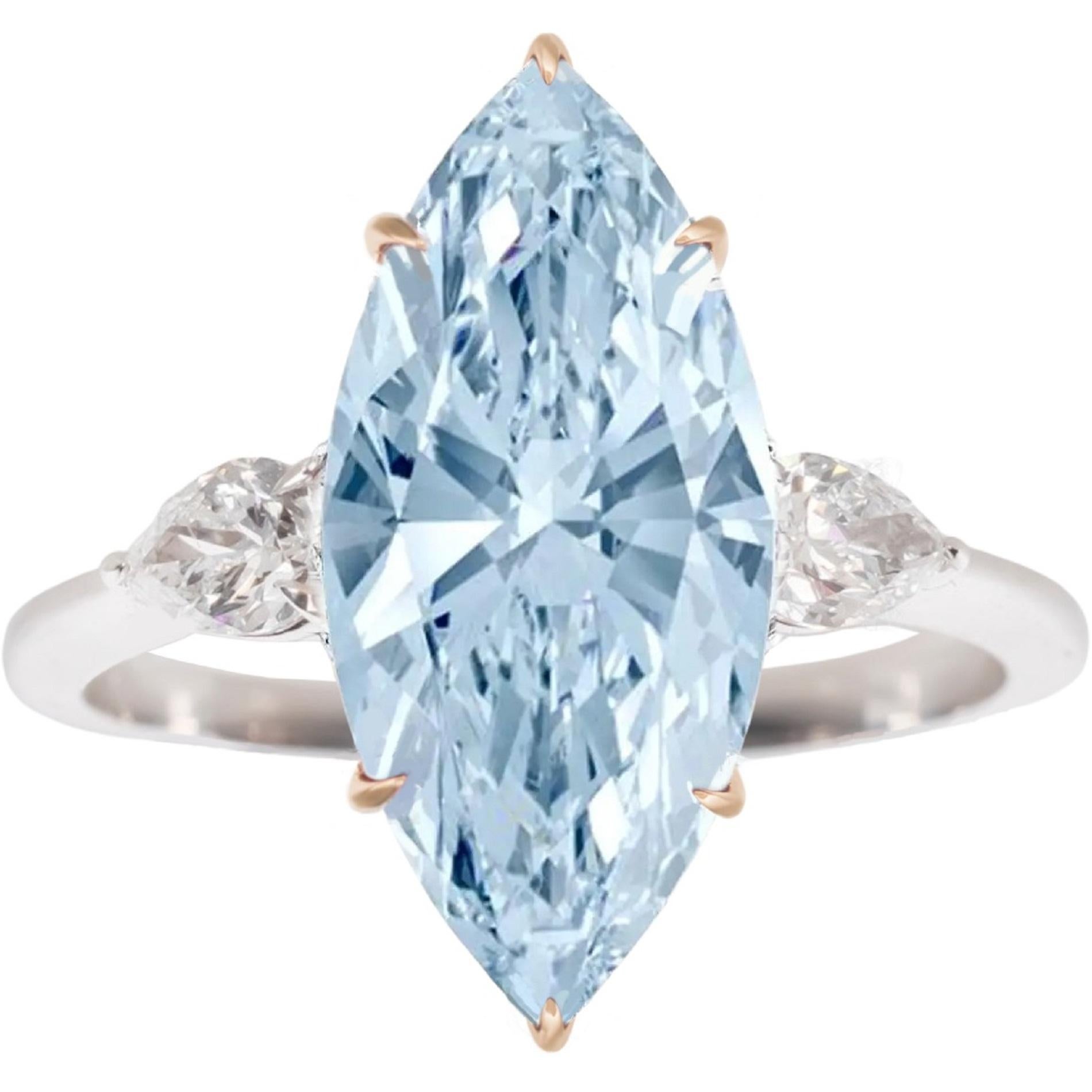 EXCEPTIONAL GIA Certified  Fancy Intense Blue Marquise Diamond

Colored diamonds are bought as a long-term investment, meaning they are kept out of the market for lengthy periods.

this diamond is one of a kind considering is extremely rare and