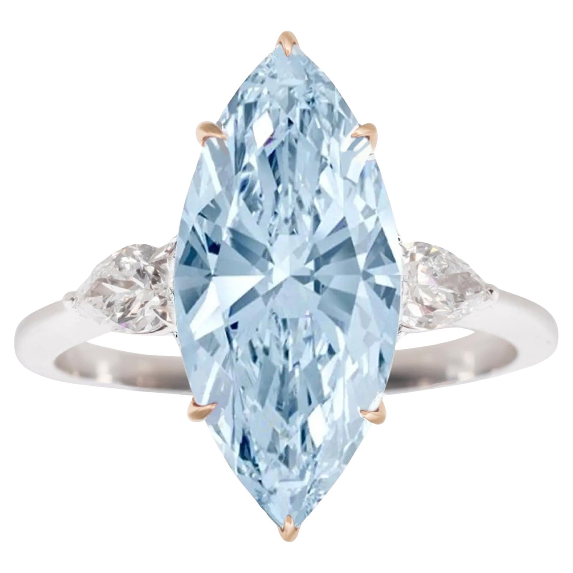 Highly Important Flawless GIA Certified Fancy Intense Blue Diamond