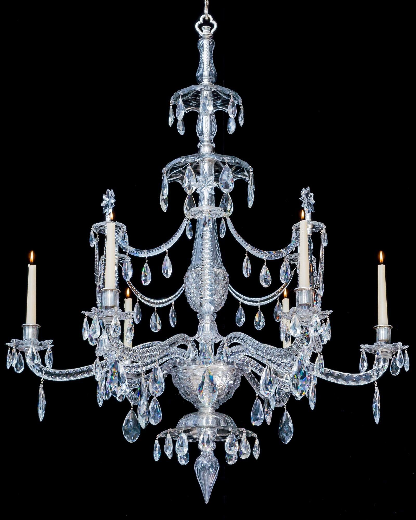 Georgian Highly Important George III Period Chandelier by Christopher Haedy For Sale