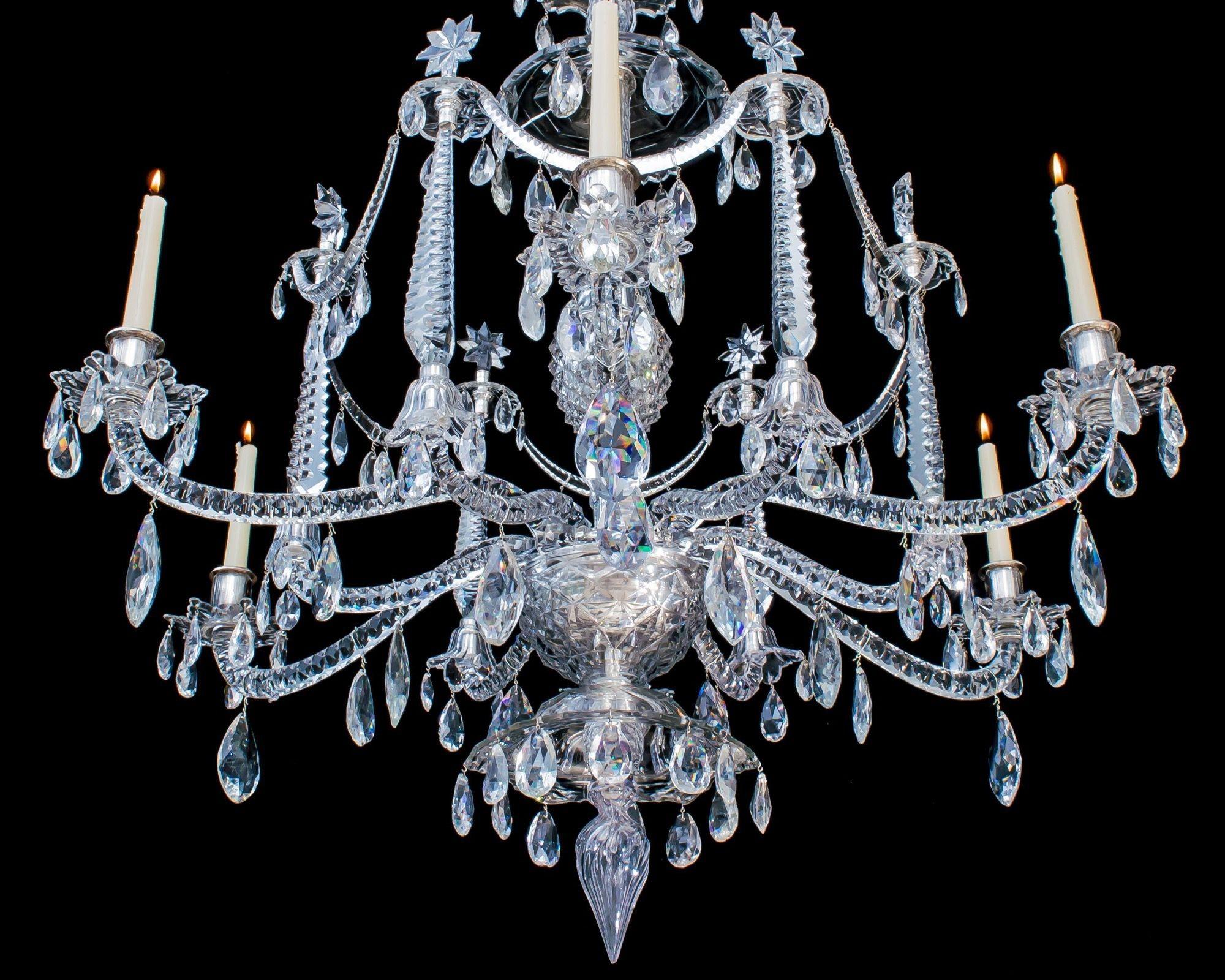 British Highly Important George III Period Chandelier by Christopher Haedy For Sale