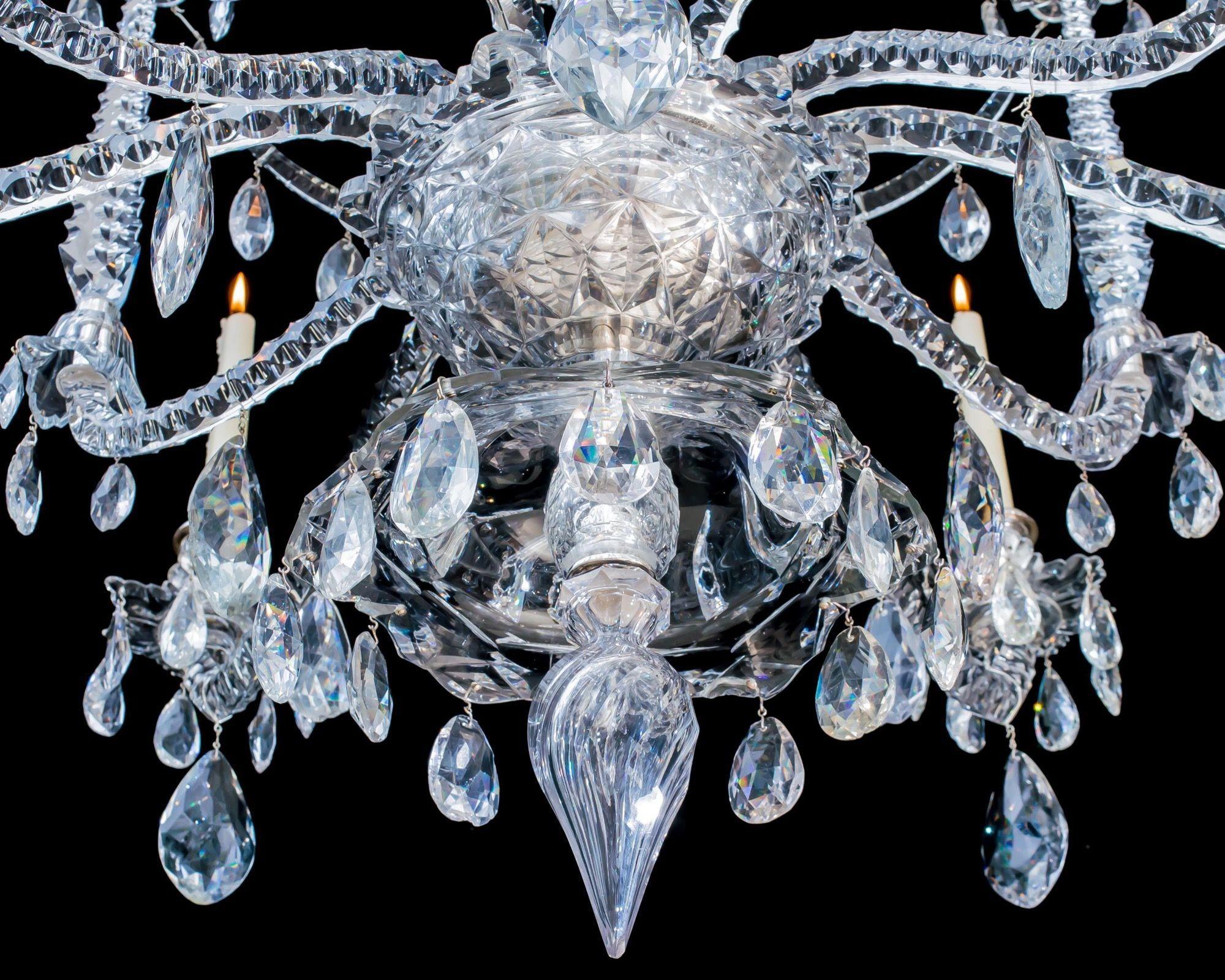 Highly Important George III Period Chandelier by Christopher Haedy In Good Condition For Sale In Steyning, West sussex