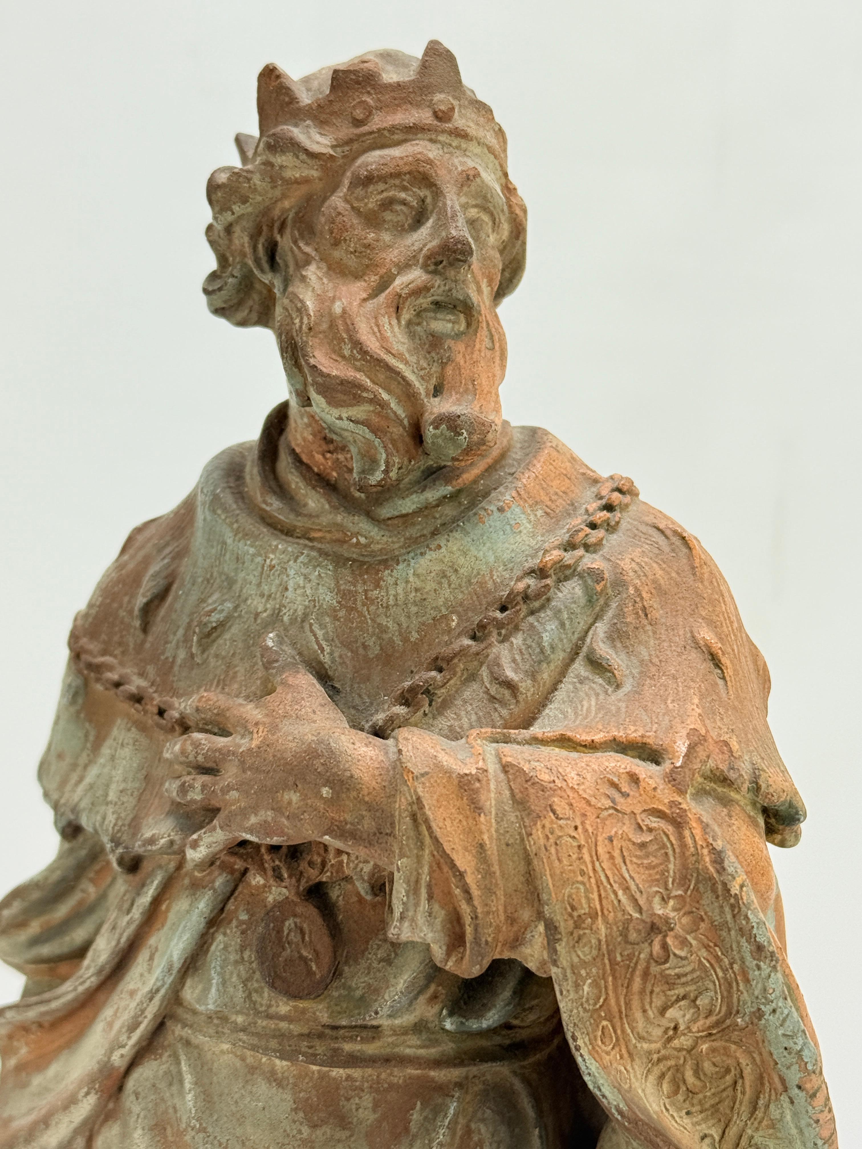 Highly Important Jacques Bergé (Flemish, 1693 - 1756) King David Sculpture 1736 For Sale 9