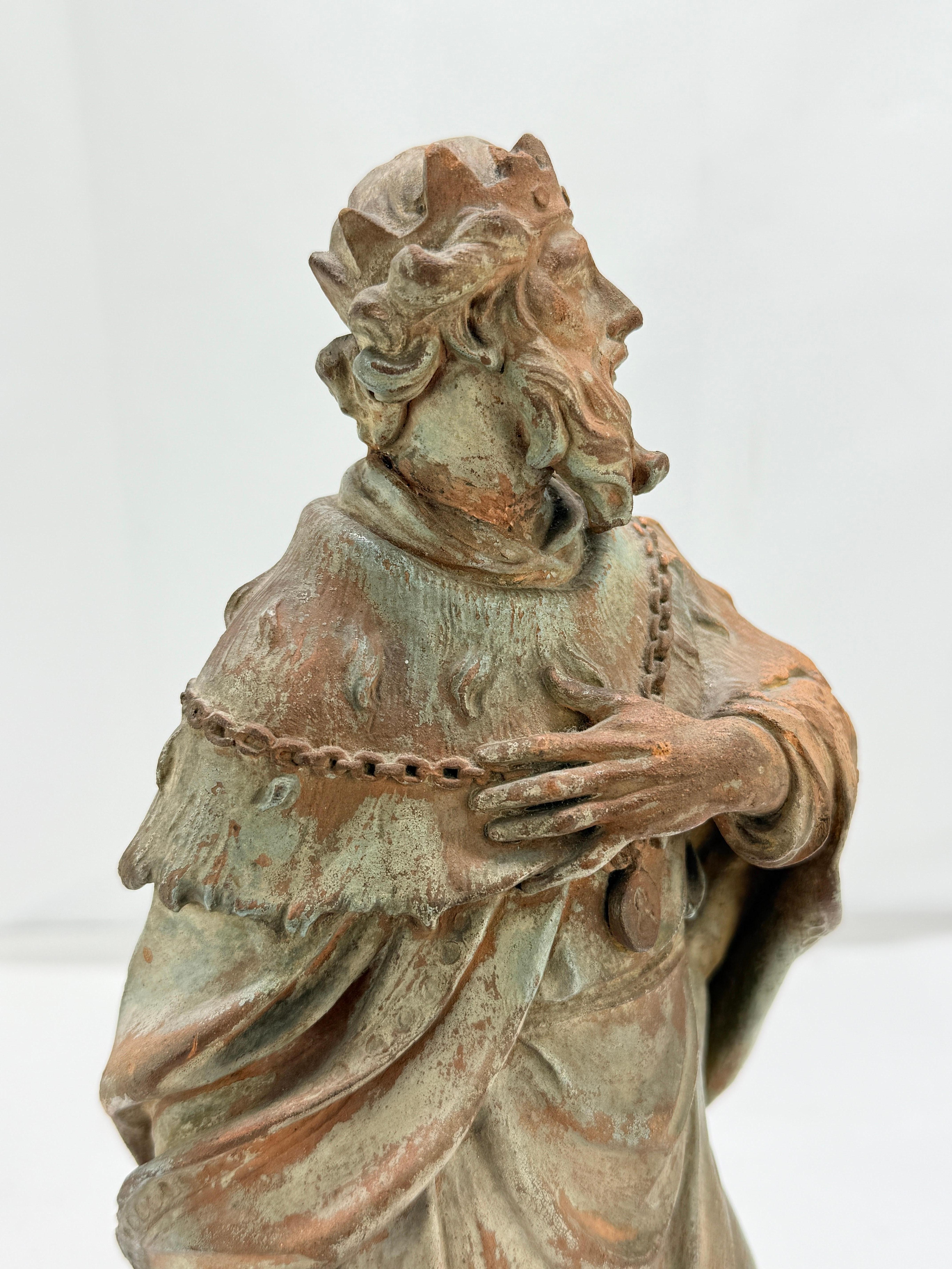 Highly Important Jacques Bergé (Flemish, 1693 - 1756) King David Sculpture 1736 For Sale 13