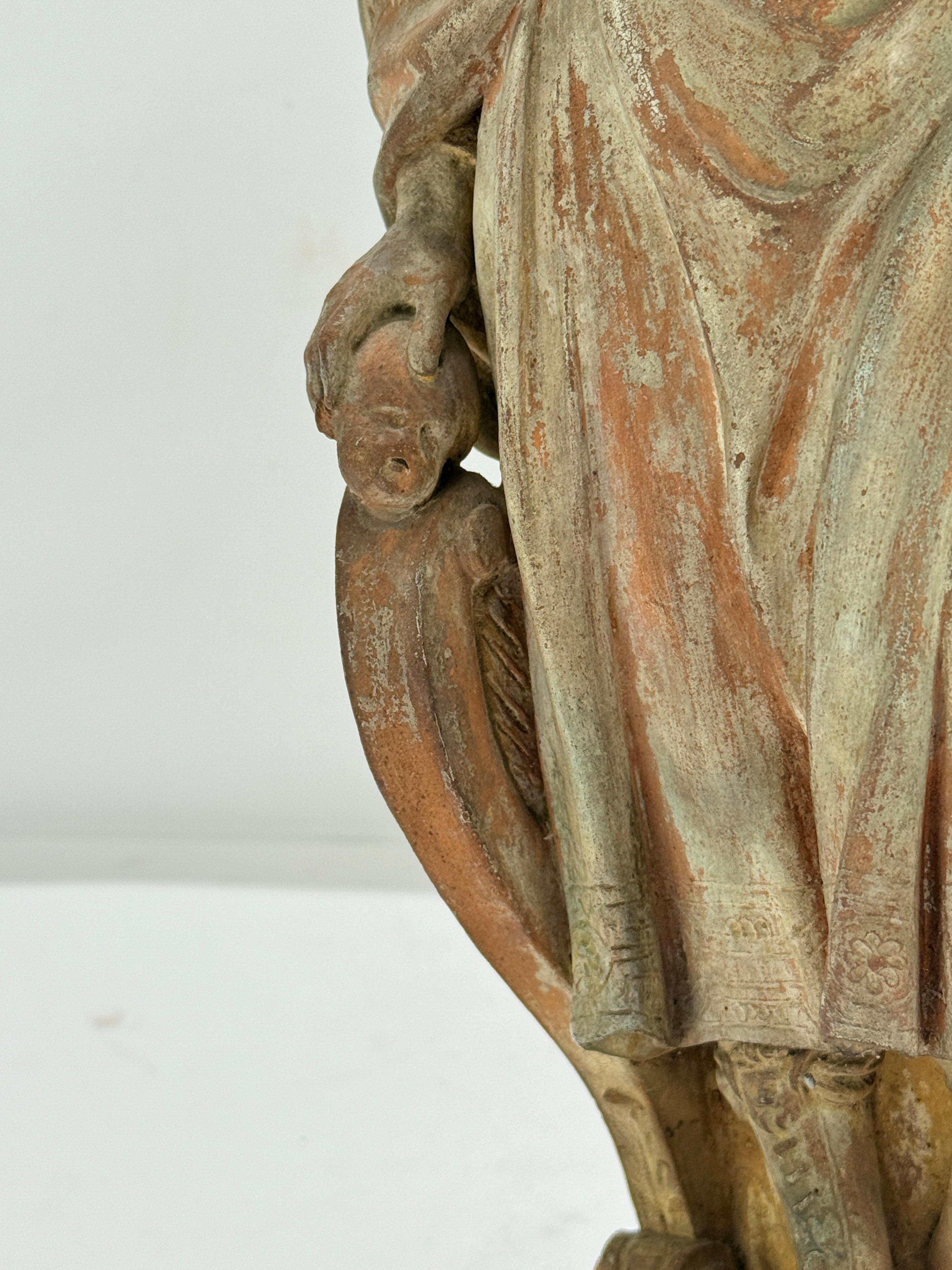 Clay Highly Important Jacques Bergé (Flemish, 1693 - 1756) King David Sculpture 1736 For Sale