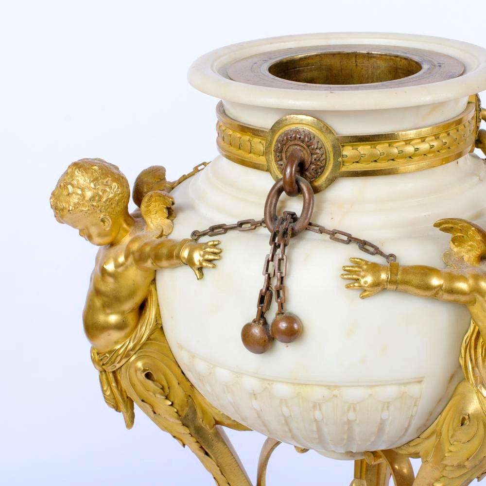 Highly Important Louis XVI Style Gilt Bronze Clockset by Beurdeley In Good Condition For Sale In New York, NY