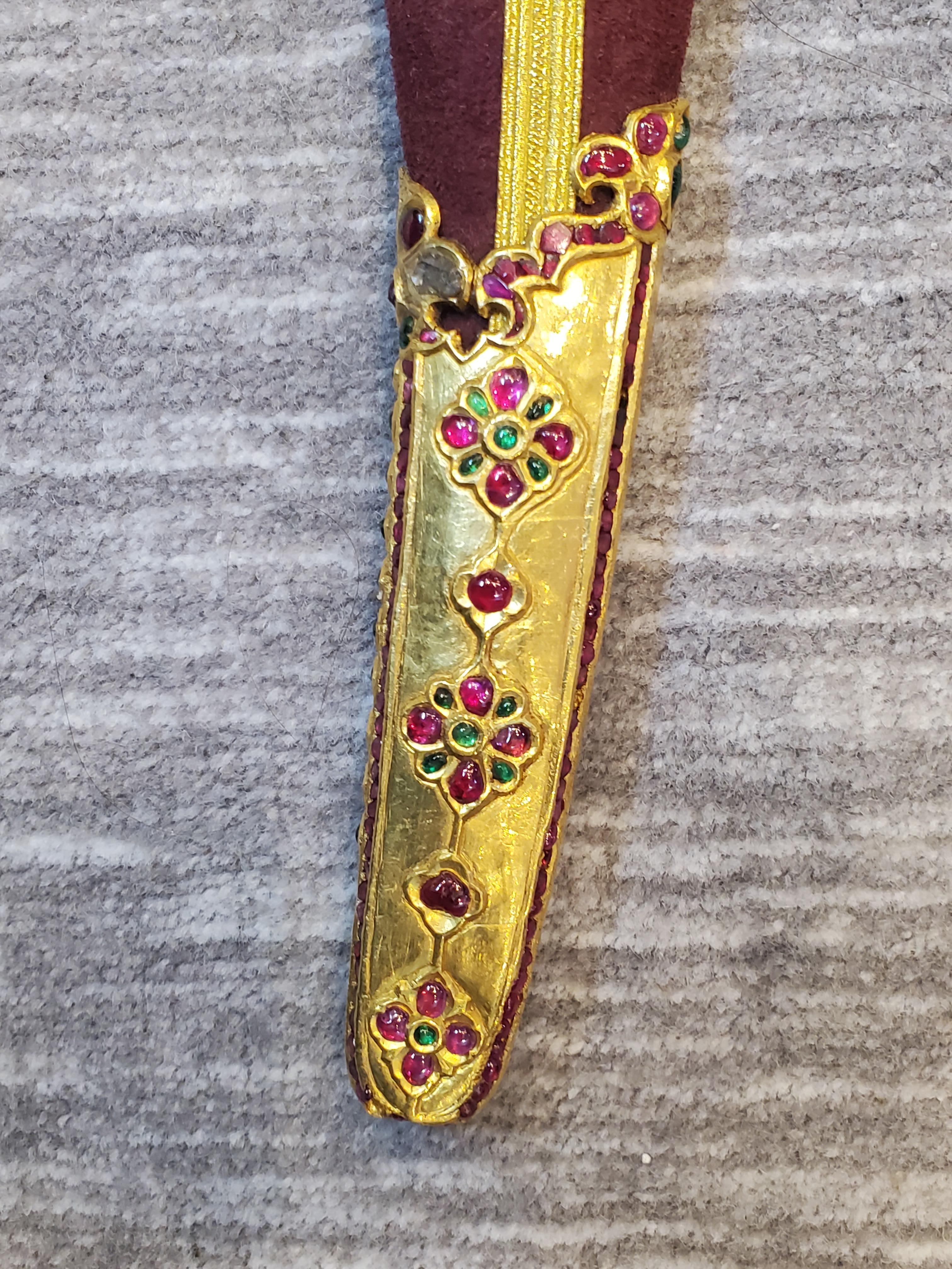 Highly Important Multi Gem Mughal Gold Horse Sword Shamshir 5