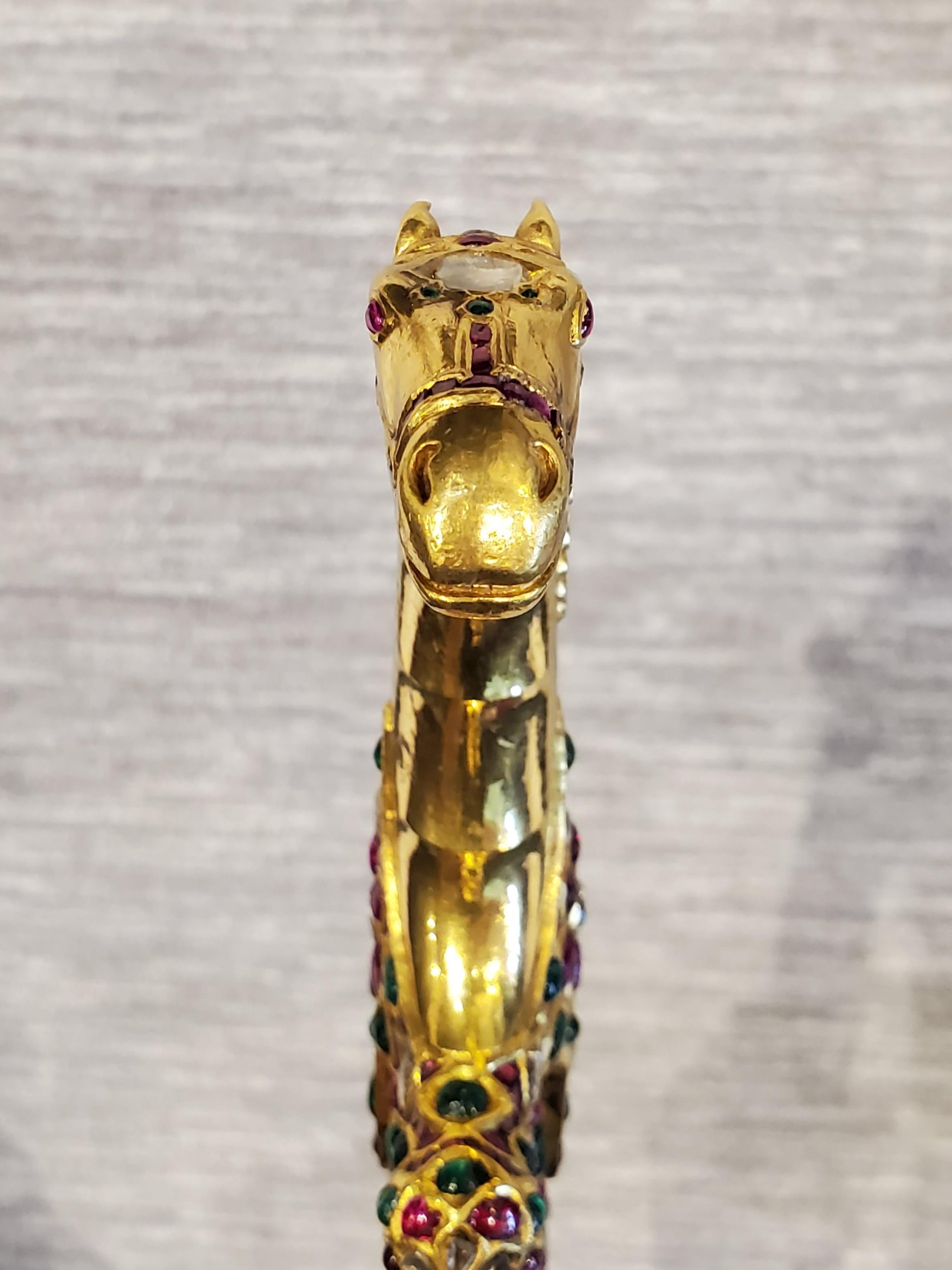 Highly Important Multi Gem Mughal Gold Horse Sword Shamshir 9